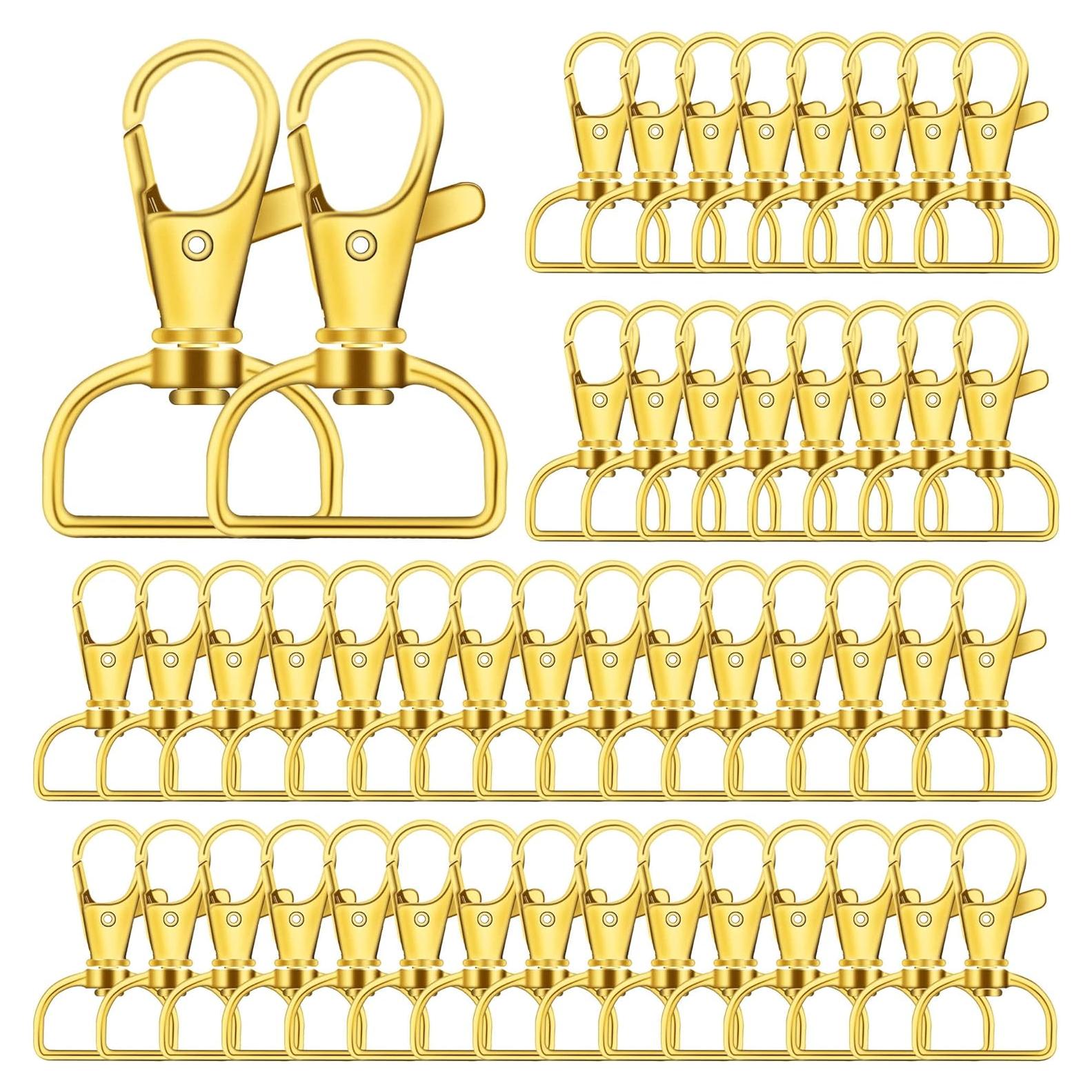 40 Ganchos de Snap Giratorios IPXEAD 2.54 cm Oro Premium