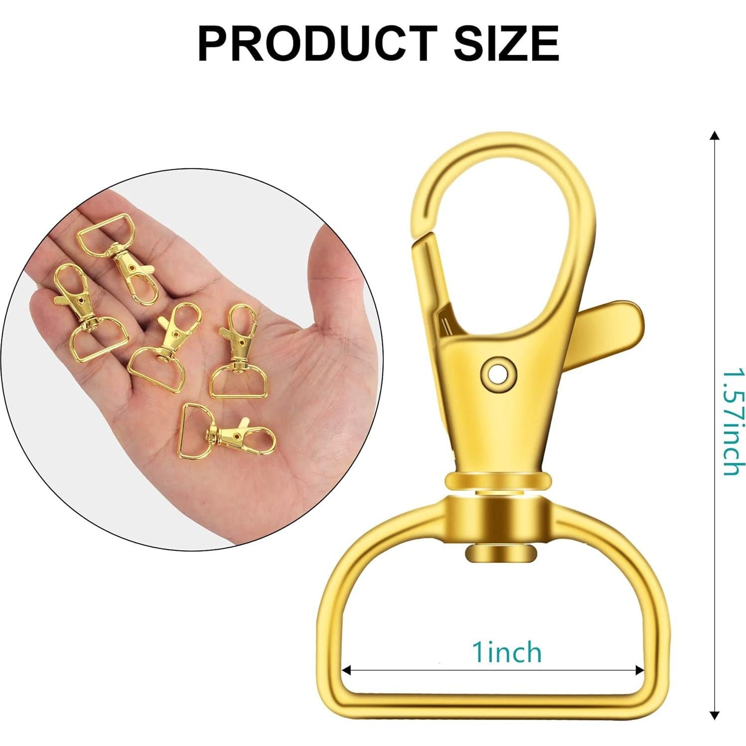 40 Ganchos de Snap Giratorios IPXEAD 2.54 cm Oro Premium