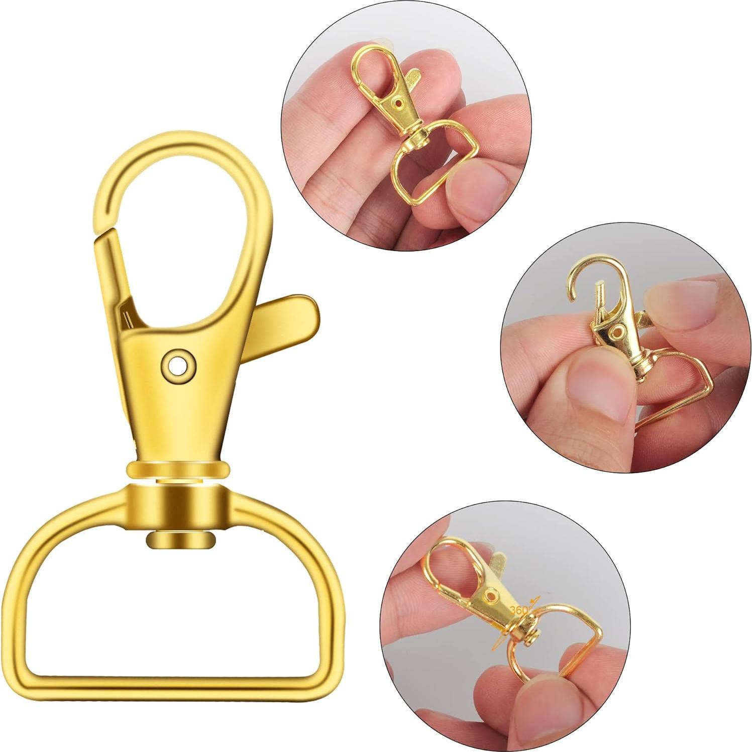 40 Ganchos de Snap Giratorios IPXEAD 2.54 cm Oro Premium