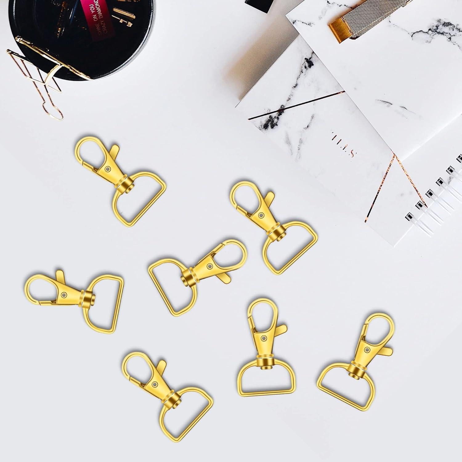 40 Ganchos de Snap Giratorios IPXEAD 2.54 cm Oro Premium