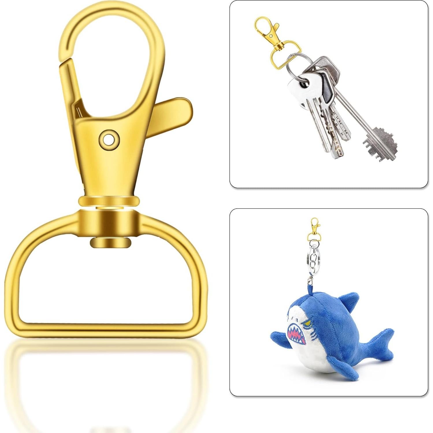 40 Ganchos de Snap Giratorios IPXEAD 2.54 cm Oro Premium