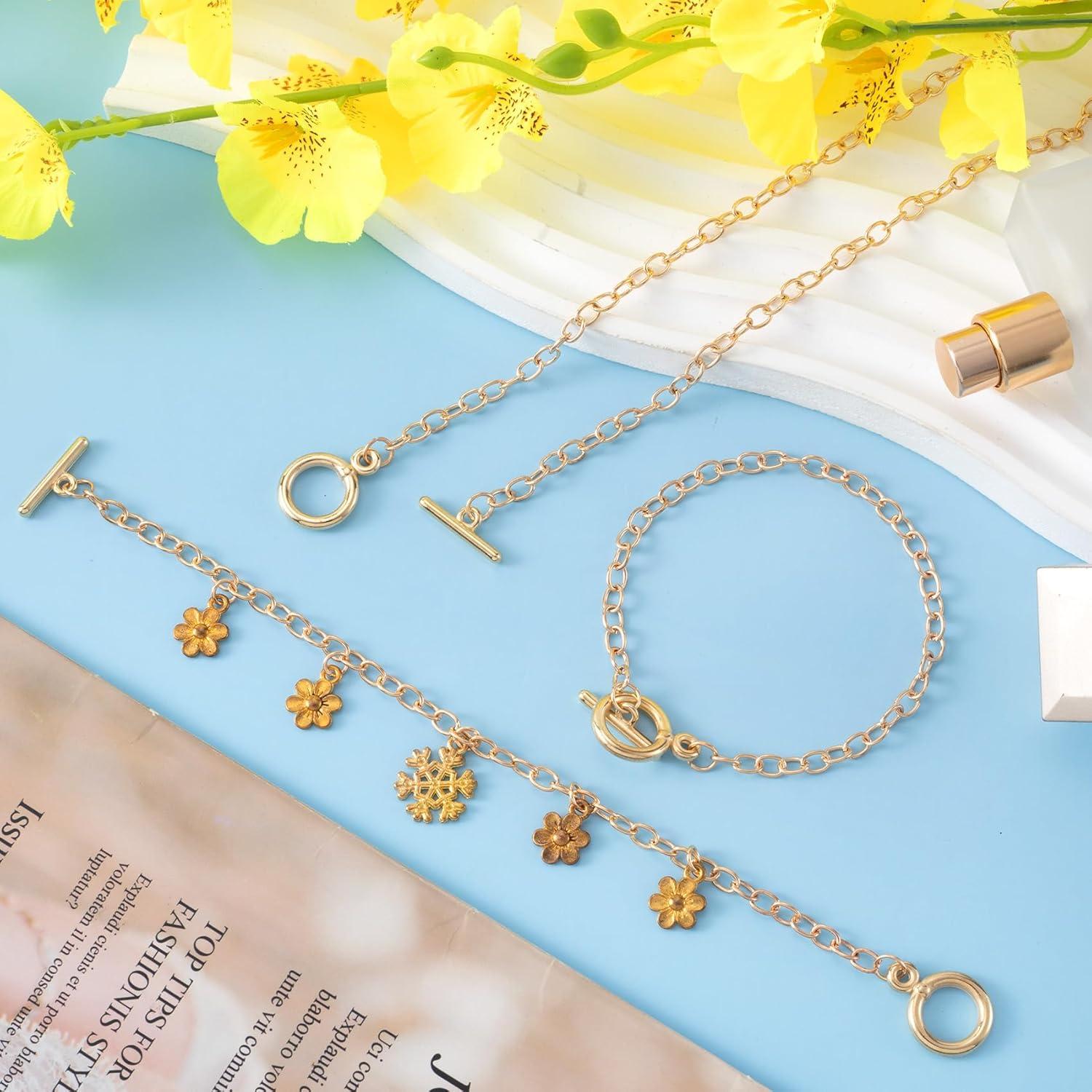 6 Cadenas de Pulsera Doradas Isslly 19.5 cm para DIY Joyería