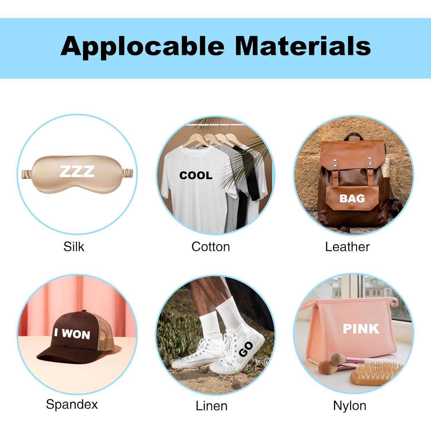 215 Piezas Letras de Planchar LONGMUU 5 Hojas Vinilo Rojo