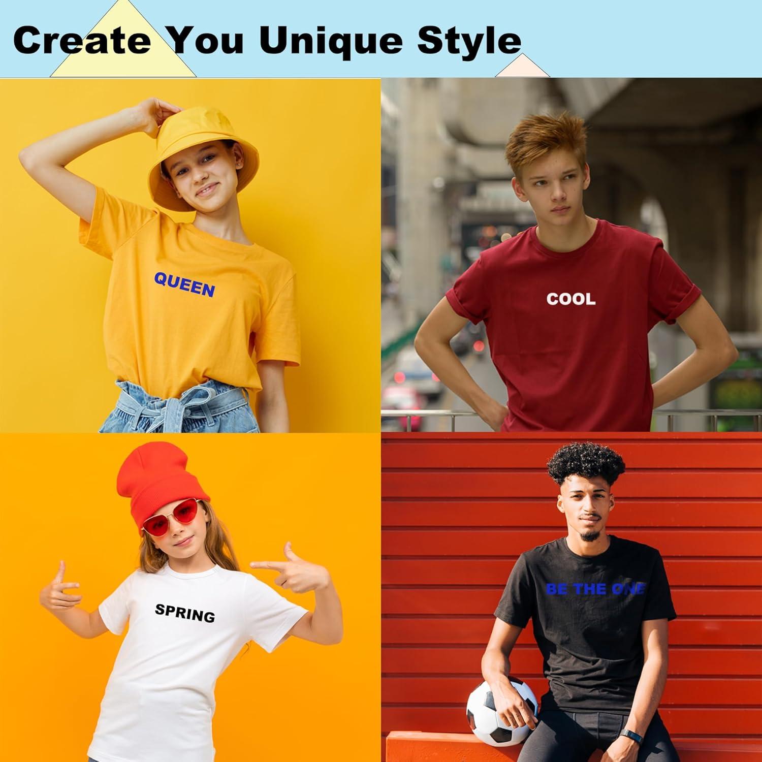 215 Piezas Letras de Planchar LONGMUU 5 Hojas Vinilo Rojo