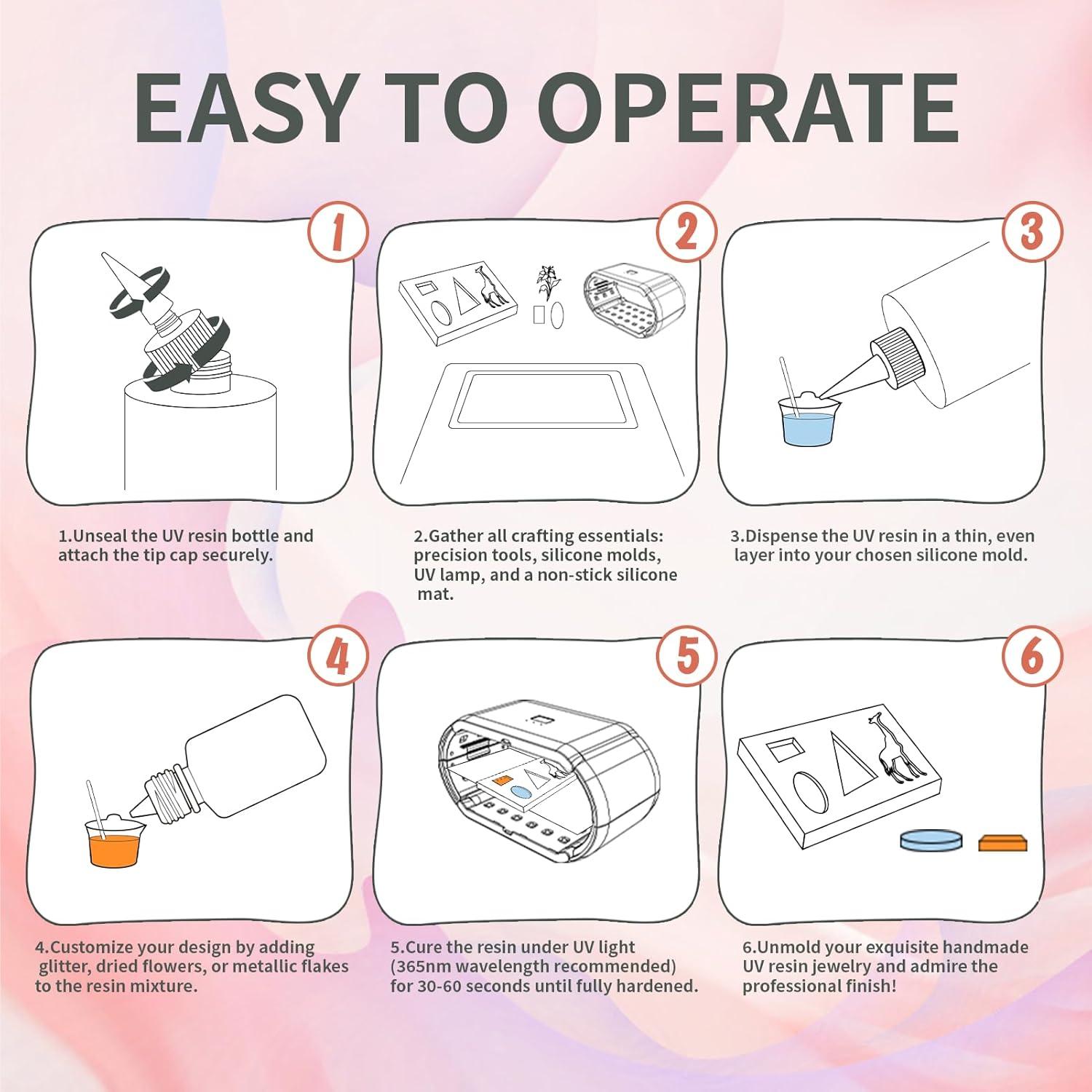 Kit de Resina UV 1000g YOBTOP - Dureza 85D, Curado Rápido