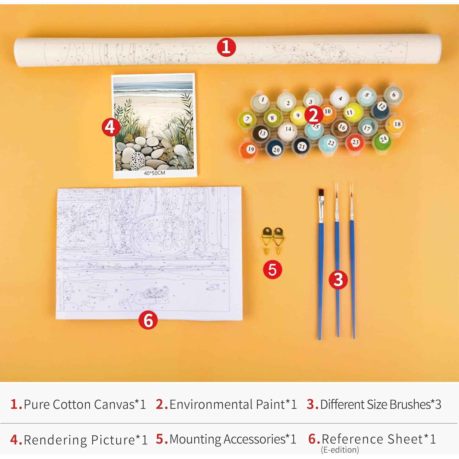 Kit Pintar por Números Rebotipy Playa 40x50cm Acrílico