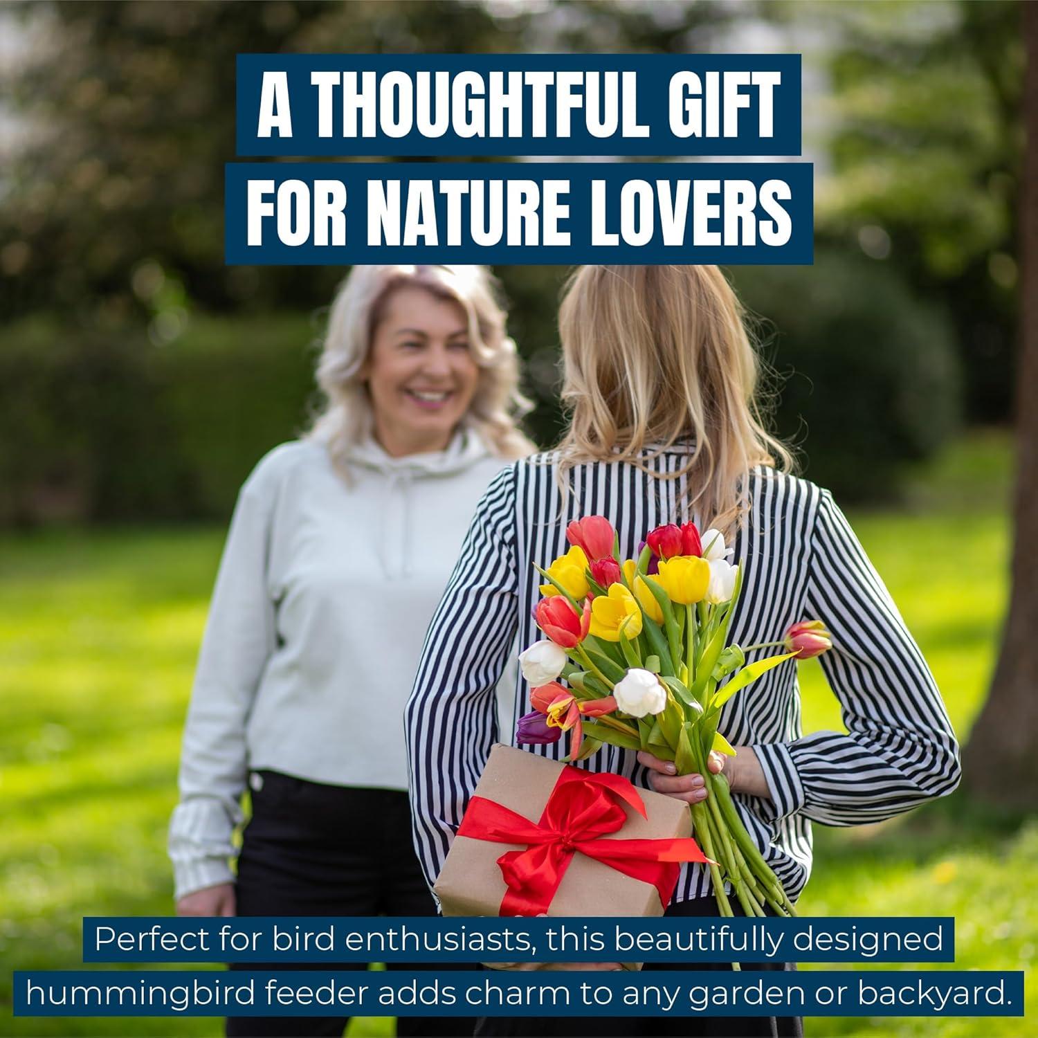 Alimentador de Colibrí MEKKAPRO 10 oz Vidrio Rojo Resistente