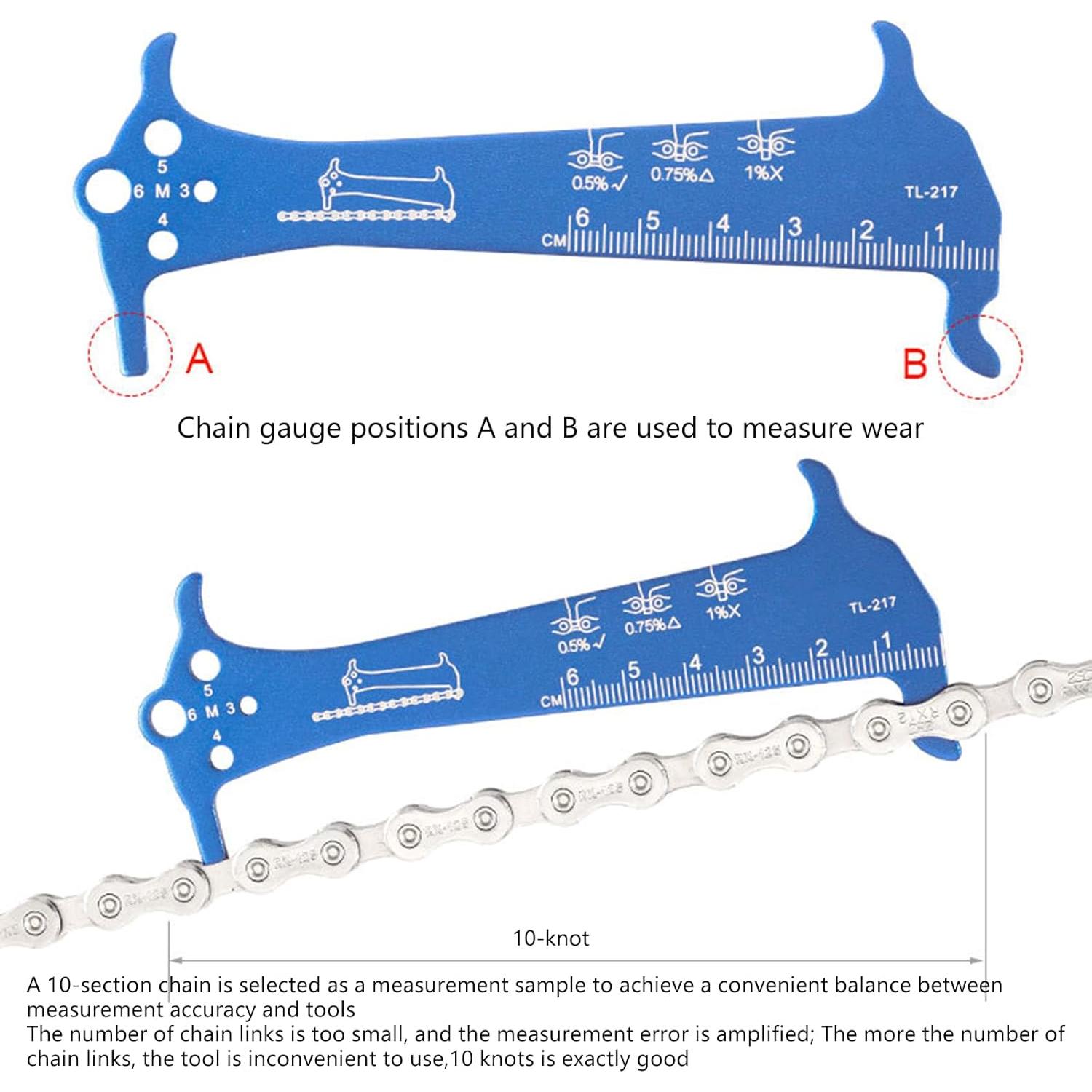 Medidor de Cadena de Bicicleta ZHIZHOUNEY Aluminio 130x50mm