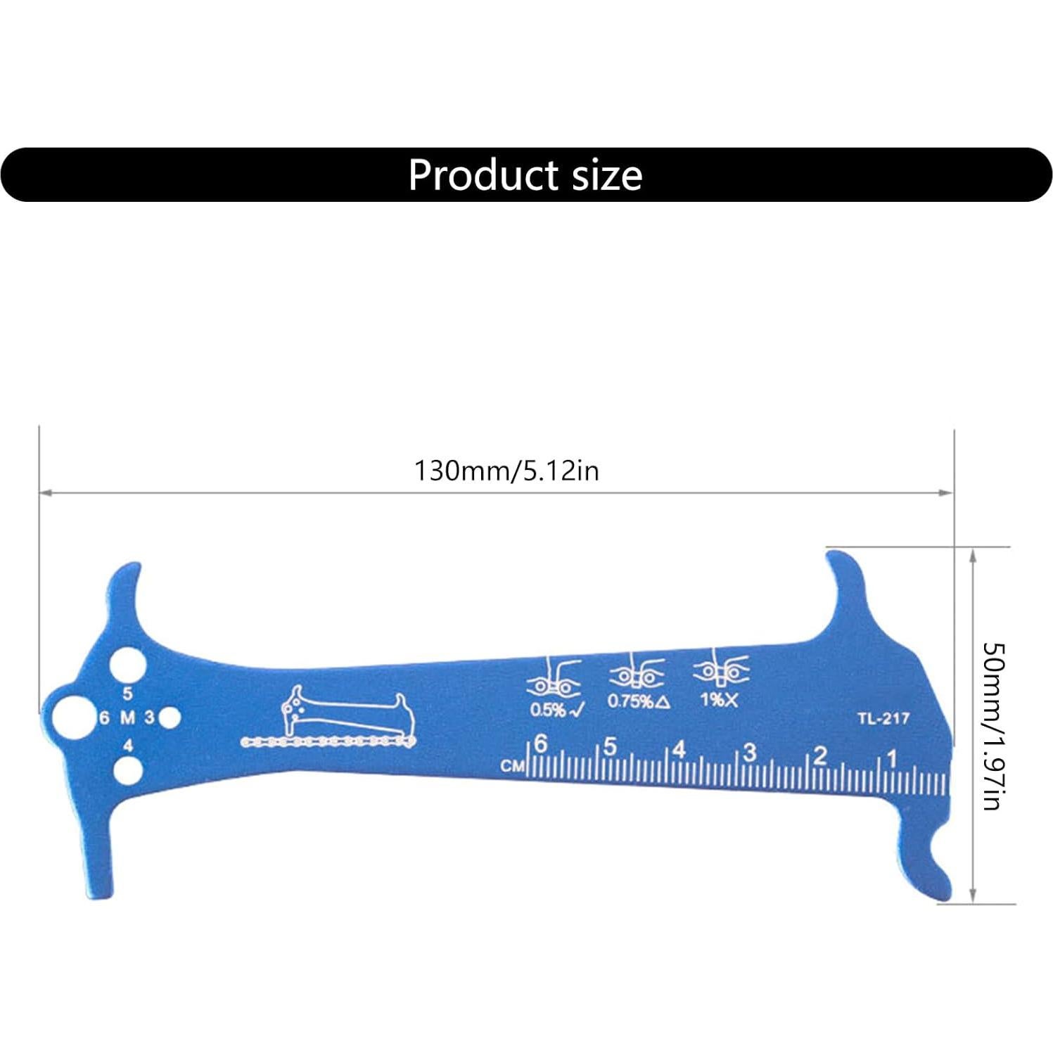 Medidor de Cadena de Bicicleta ZHIZHOUNEY Aluminio 130x50mm