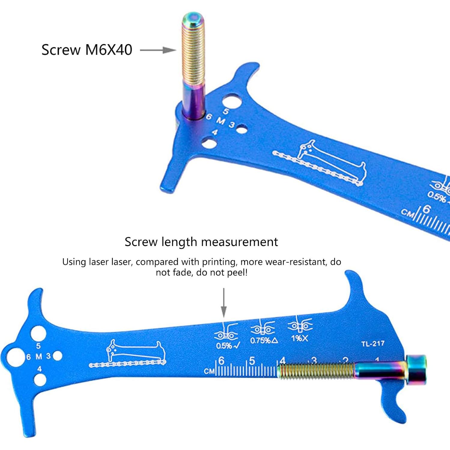 Medidor de Cadena de Bicicleta ZHIZHOUNEY Aluminio 130x50mm