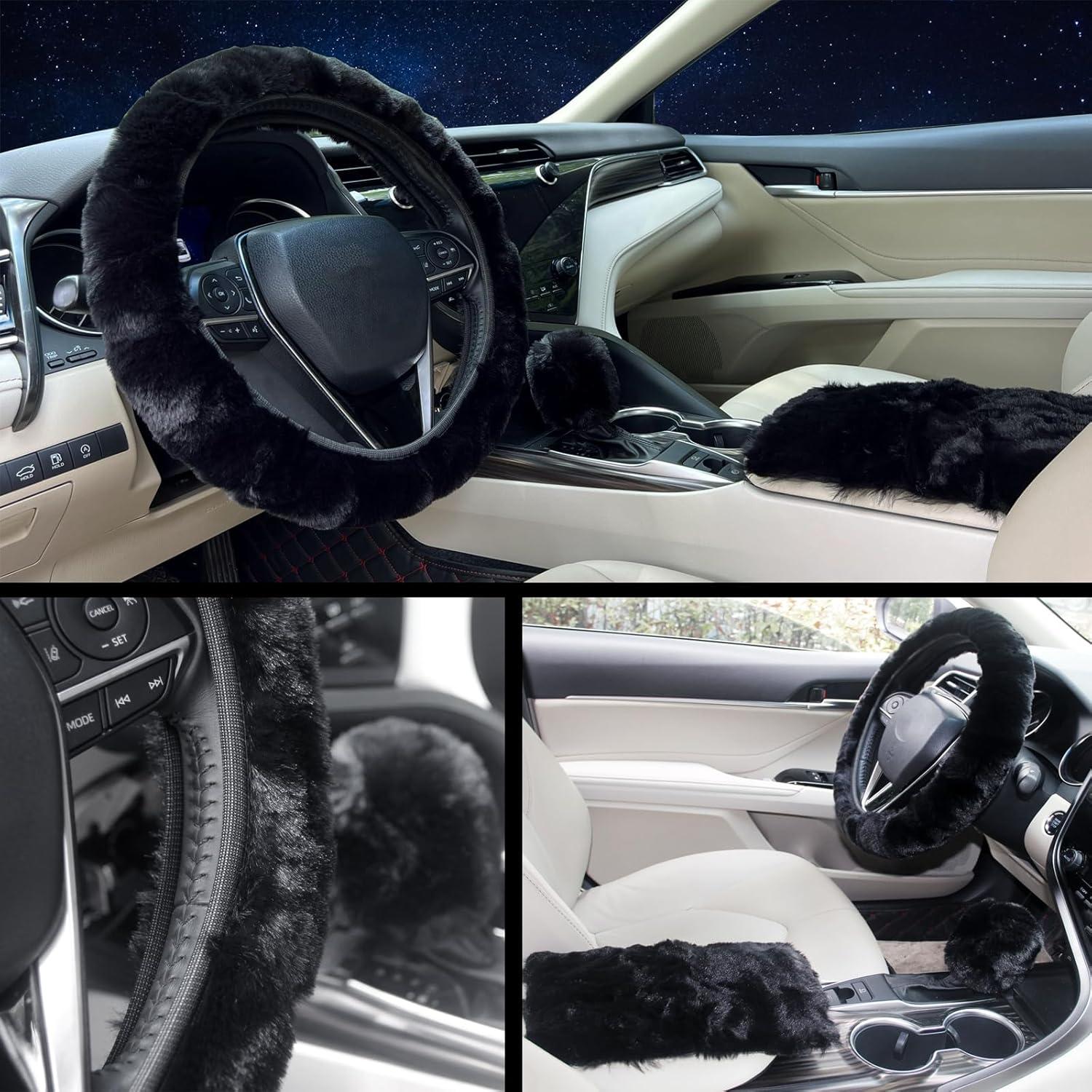 Juego de Cubiertas de Volante Mihecor 3 Piezas Negro