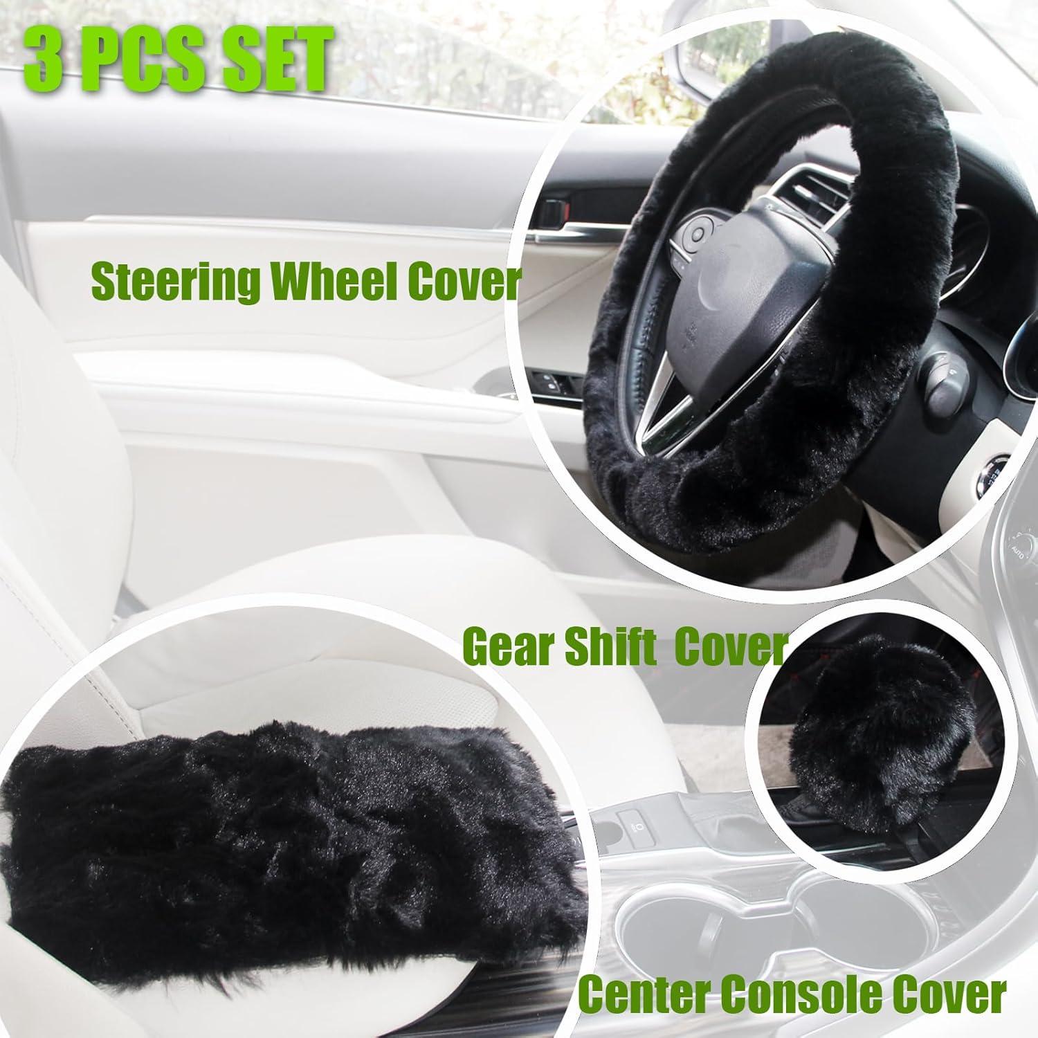 Juego de Cubiertas de Volante Mihecor 3 Piezas Negro