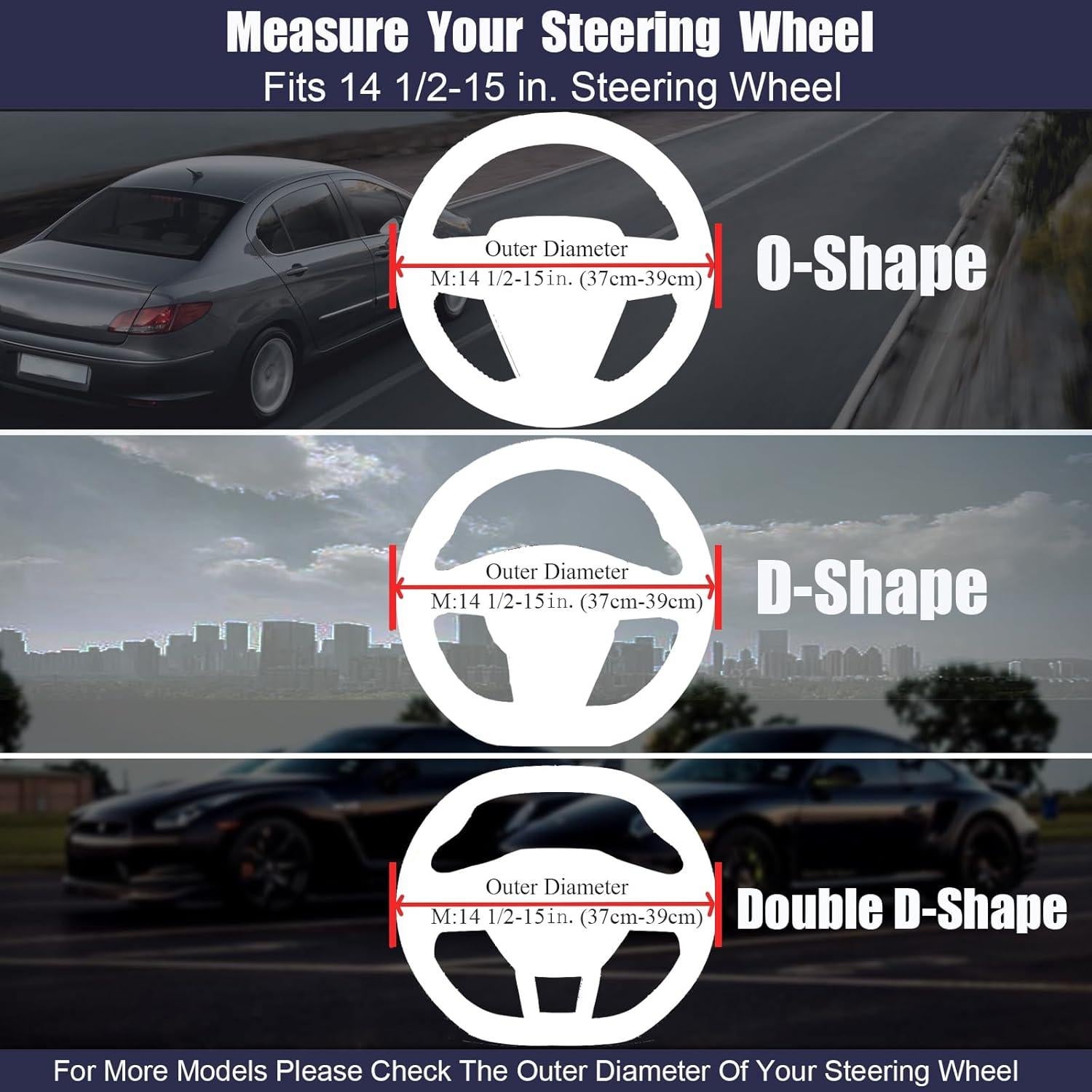 Juego de Cubiertas de Volante Mihecor 3 Piezas Negro