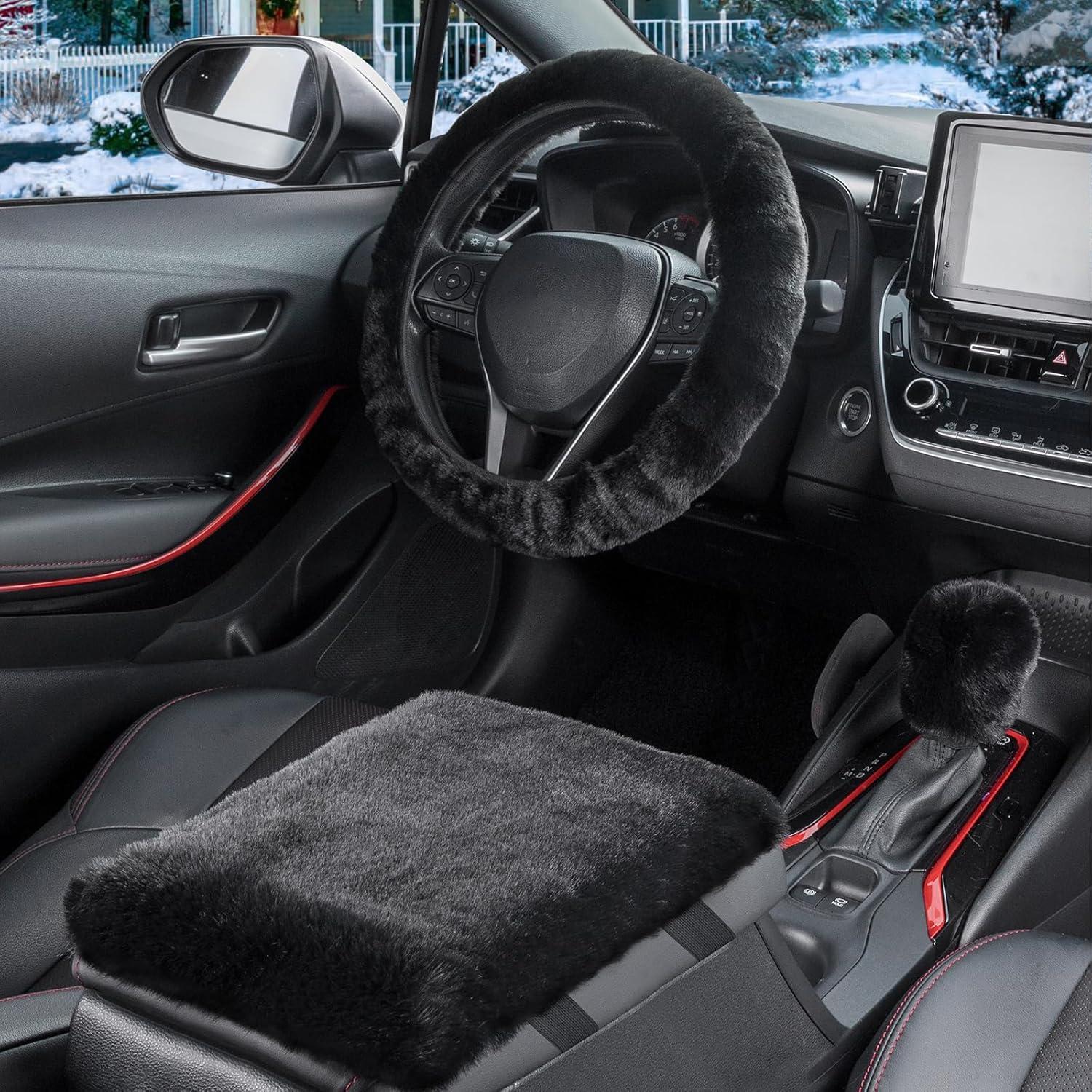 Juego de Cubiertas de Volante Mihecor 3 Piezas Negro