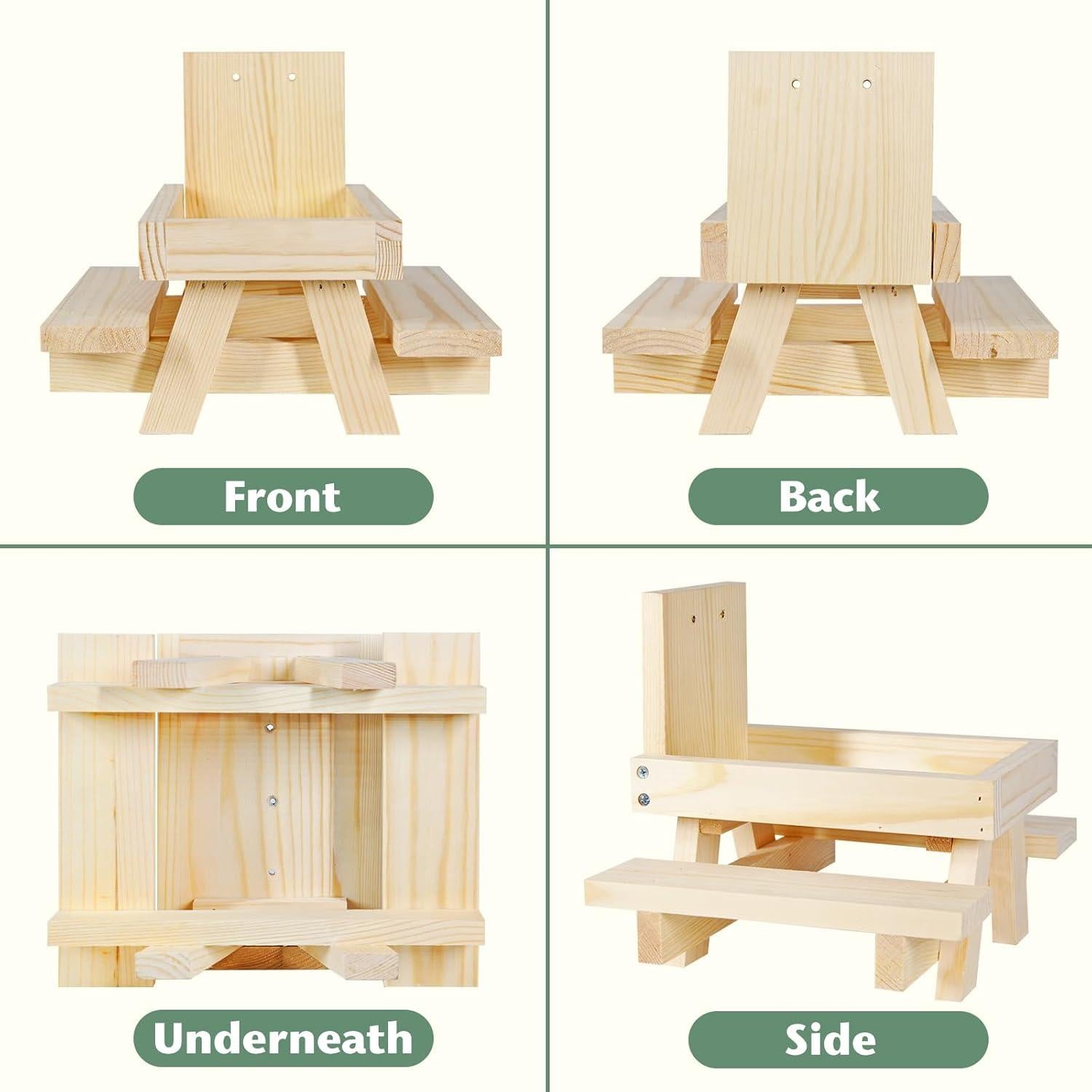 Comedero para Ardillas con Paraguas NB2GHYQJ - Madera Resistente