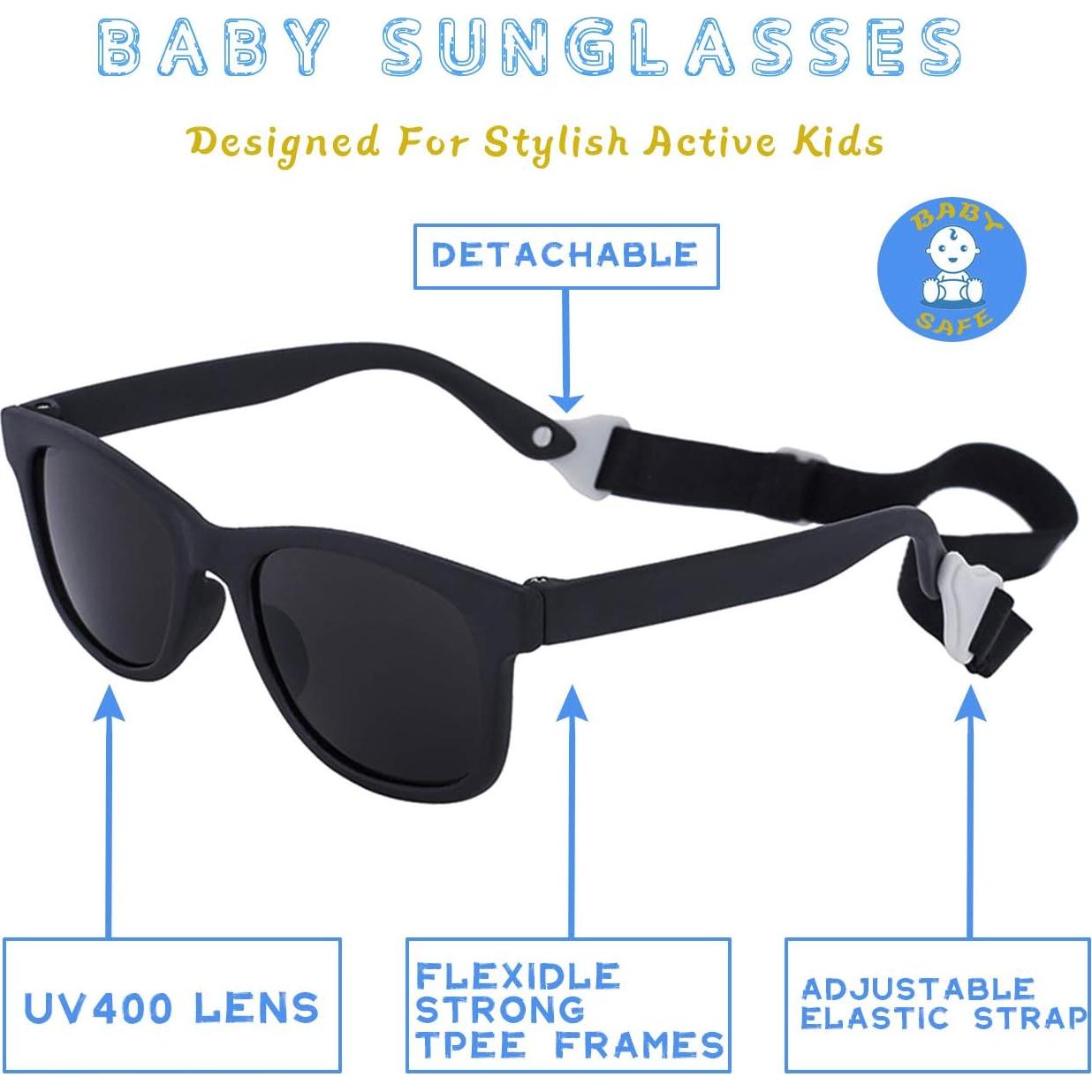 Gafas de Sol MAXJULI para Bebés 0-24 Meses UV400 Ajustables