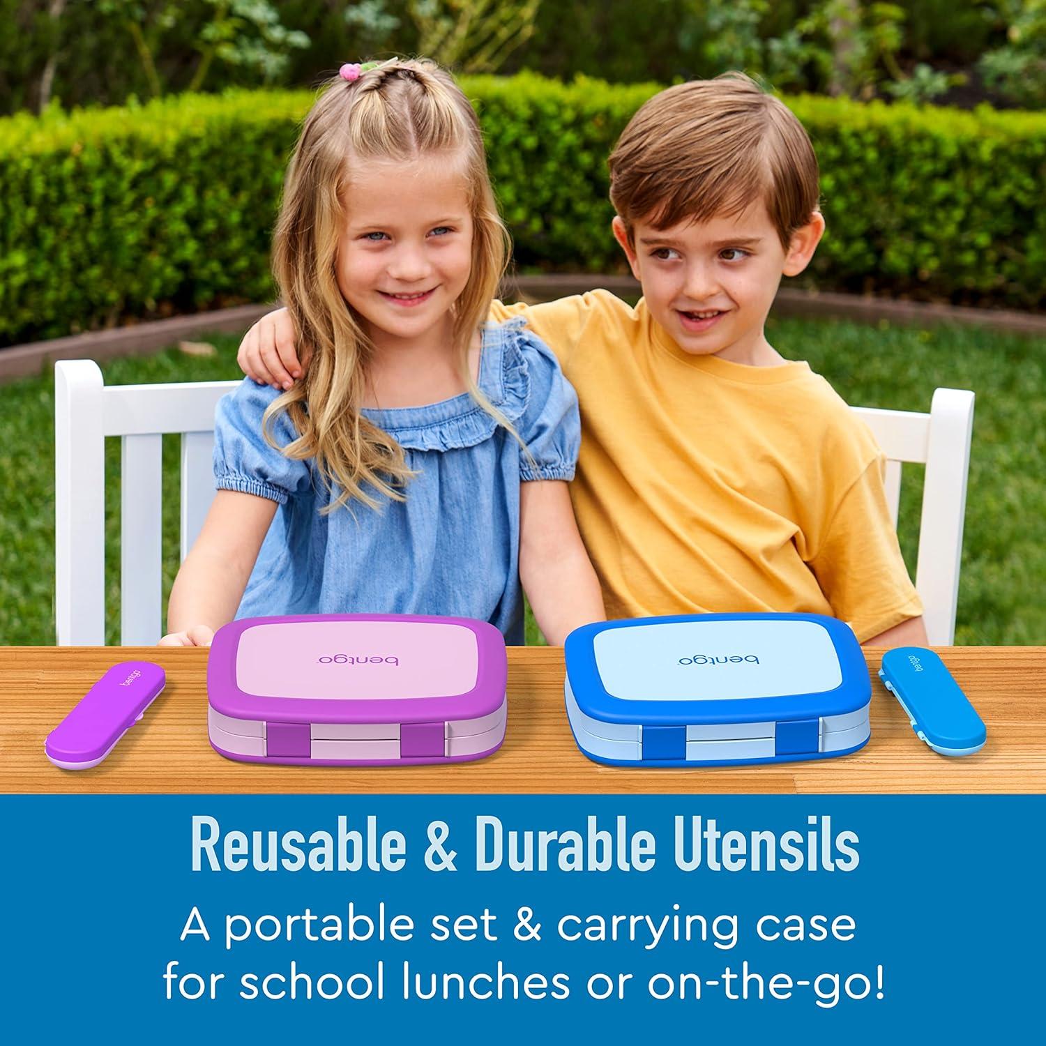 Juego de Utensilios Reutilizables Bentgo Kids - Tenedor y Cuchara Azul