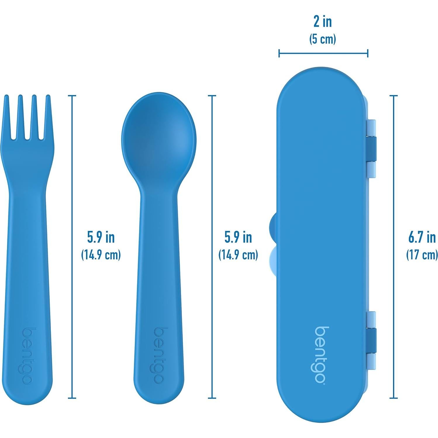 Juego de Utensilios Reutilizables Bentgo Kids - Tenedor y Cuchara Azul