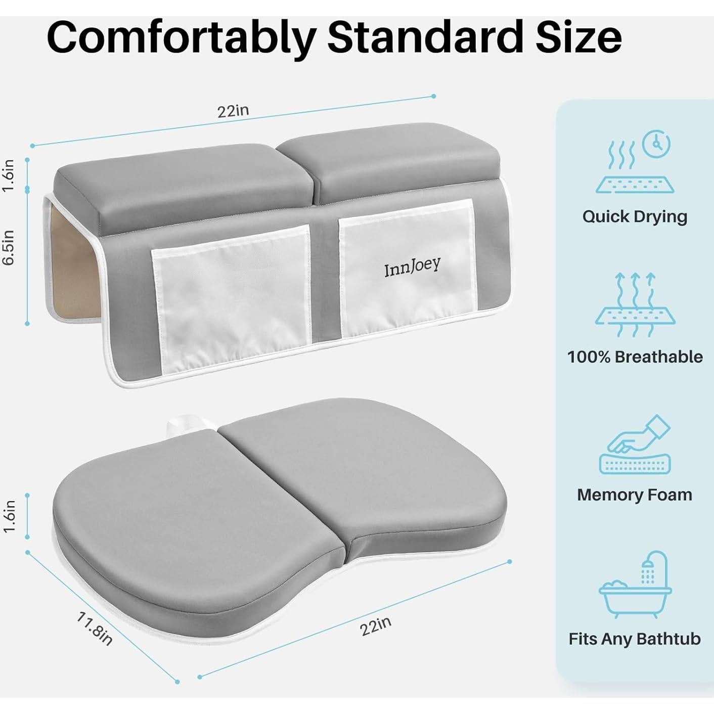 Juego de Almohadillas para Rodillas y Codos Gris - Espuma Viscoelástica