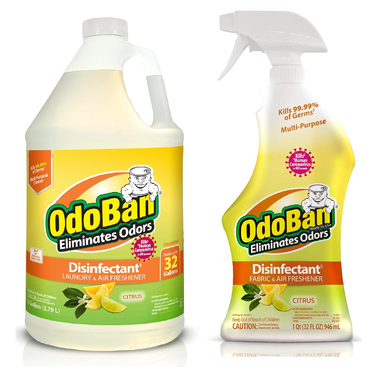 OdoBan Desinfectante Multiusos 2x32 oz y 1 Galón Cítricos