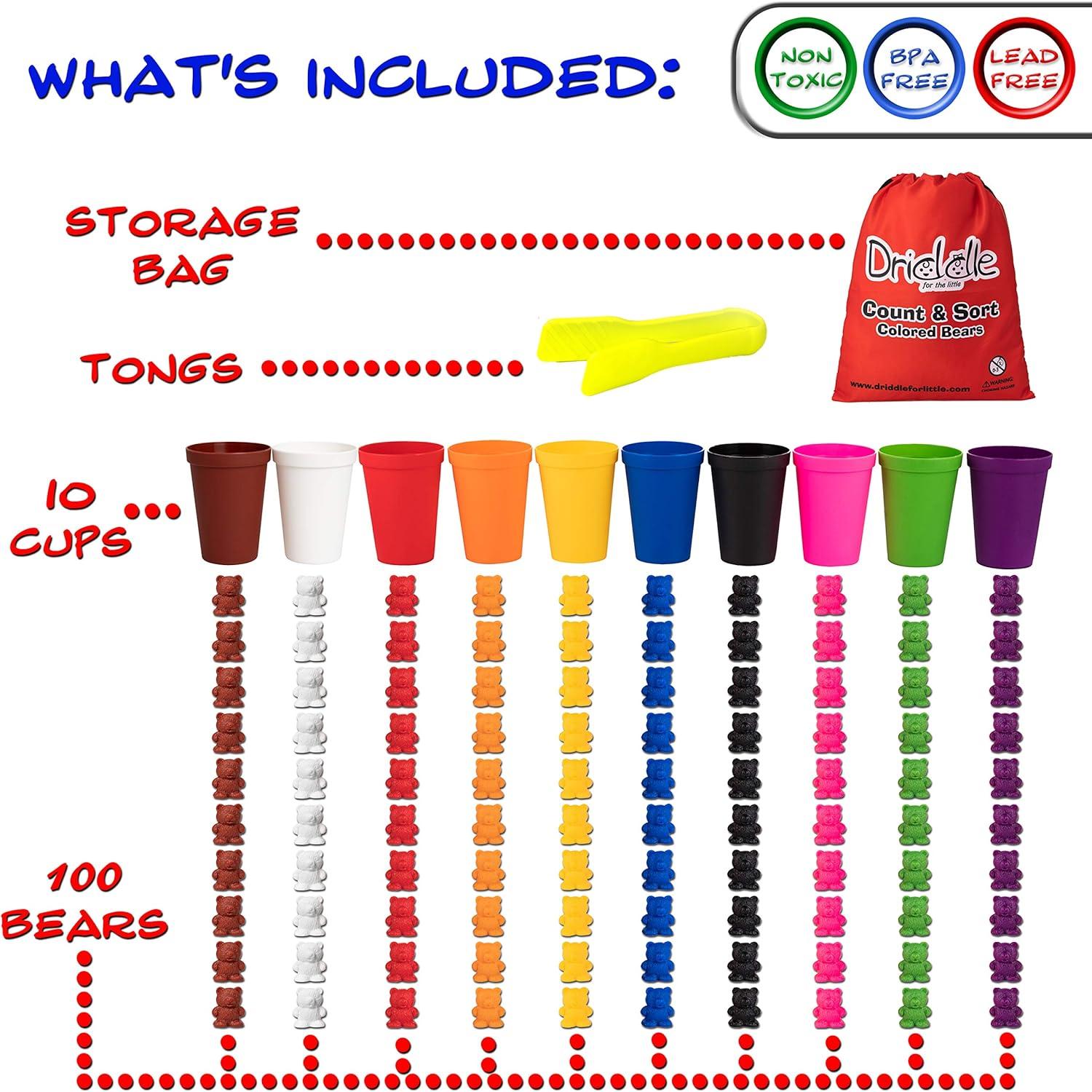 Ositos de Conteo Coloridos Driddle - 100 Piezas - Juguete Educativo