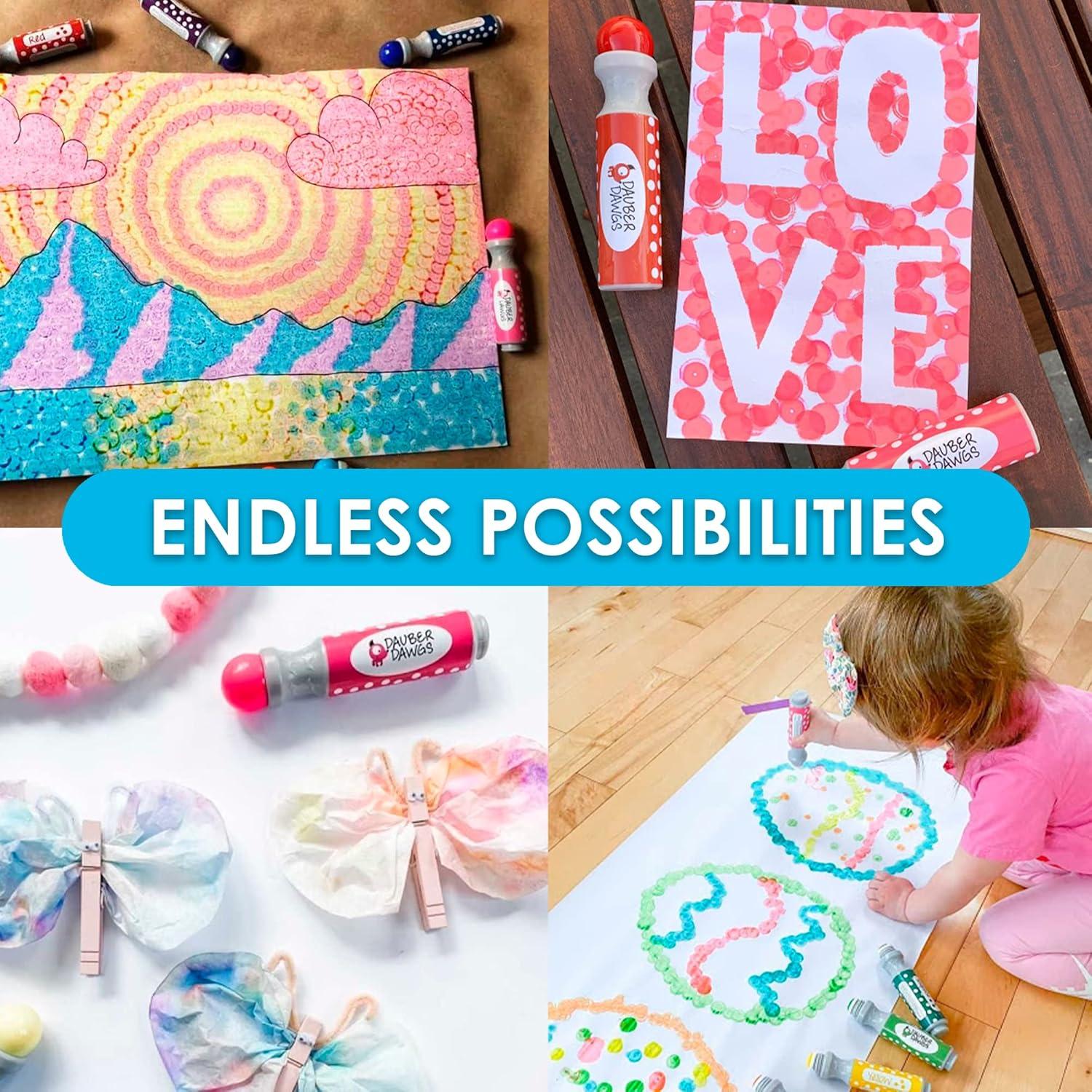 Marcadores de Puntos Lavables Dauber Dawgs - Paquete de 8 Regular