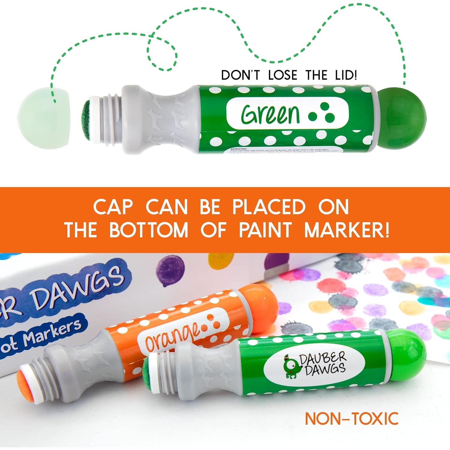 Marcadores de Puntos Lavables Dauber Dawgs - Paquete de 8 Regular