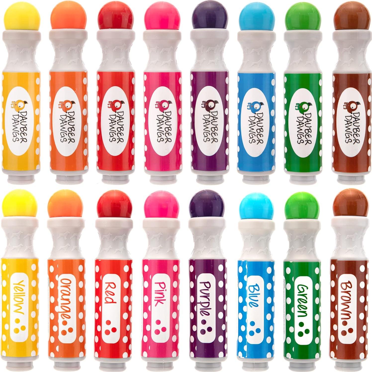 Marcadores de Puntos Lavables Dauber Dawgs - Paquete de 8 Regular