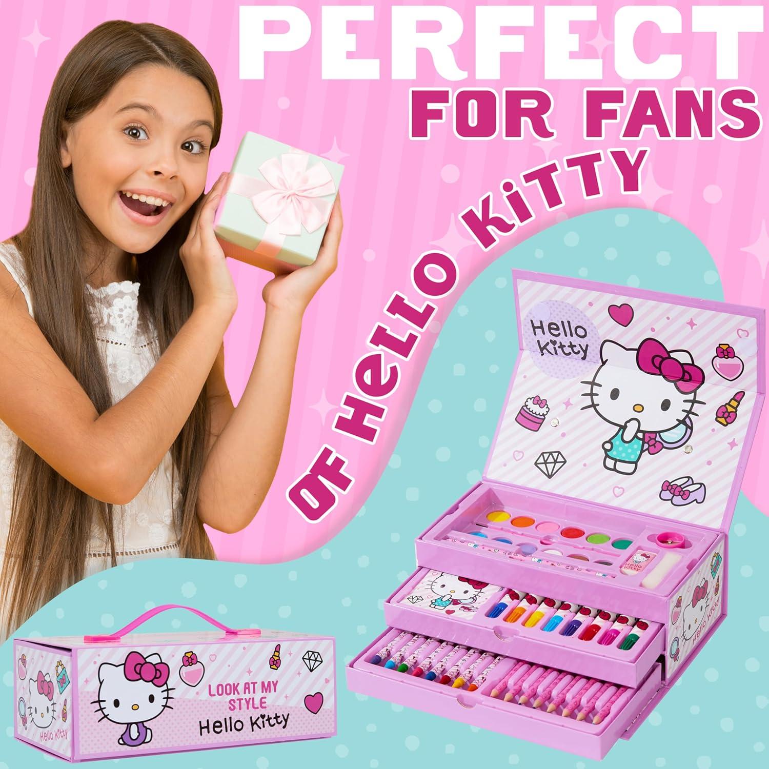 Kit de Dibujo Hello Kitty para Niños - Suministros de Arte Rosa