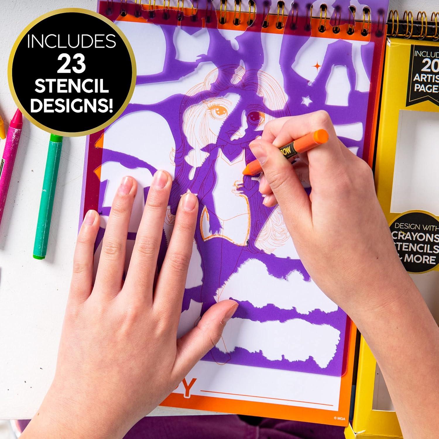 Cuaderno de Bocetos de Moda Rainbow High con Crayones y Calcomanías