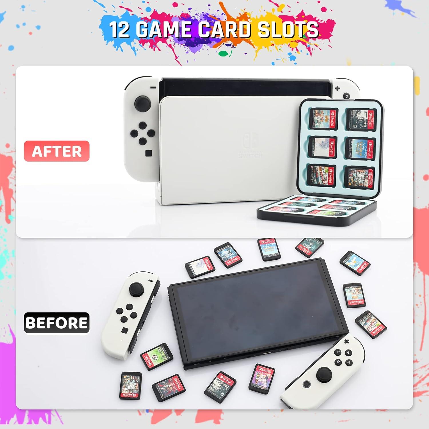 Funda de Transporte Dura RHOTALL Azul para Nintendo Switch