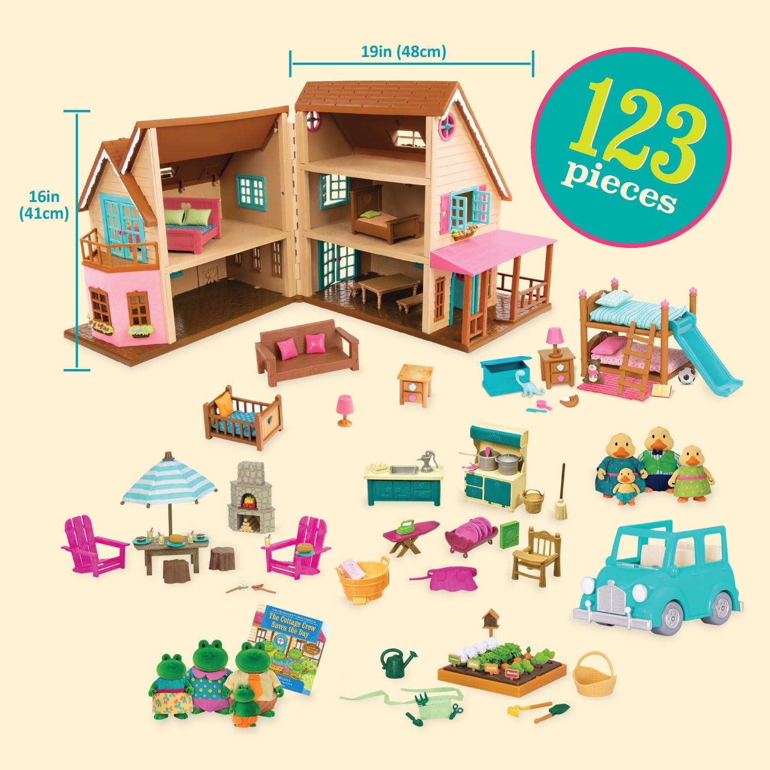 Cabaña Honeysuckle Hillside Li'l Woodzeez con Accesorios