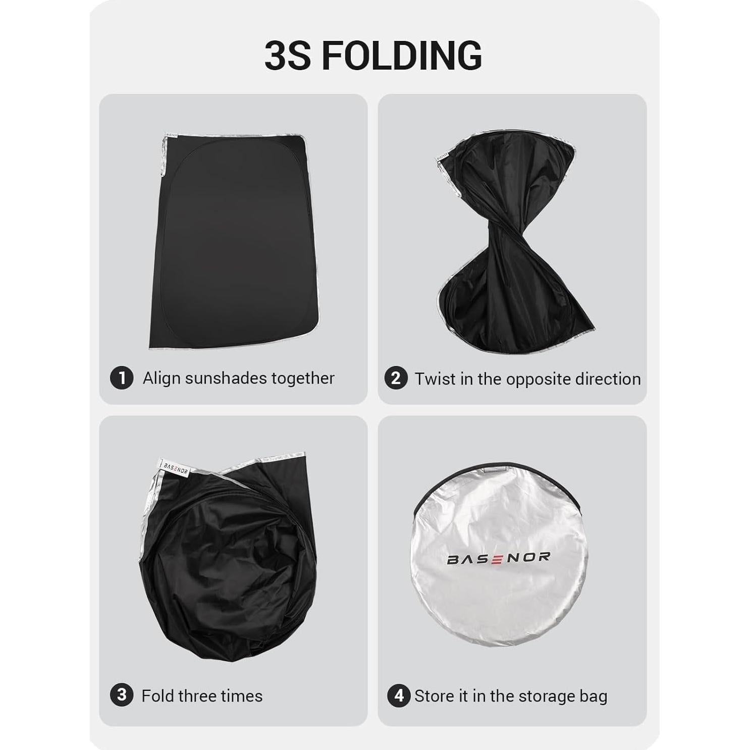 Protector Solar BASENOR para Parabrisas Tesla Model 3/Y 2017-2026