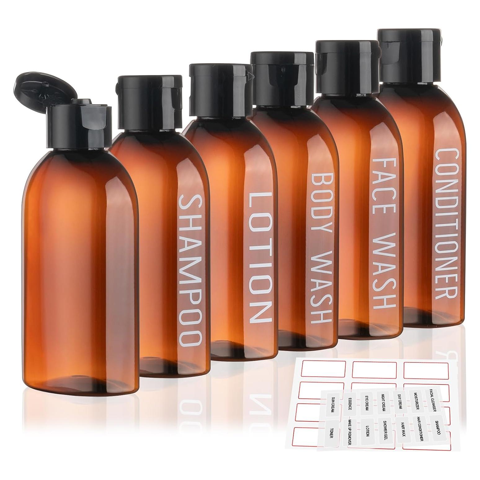 Set de Botellas de Viaje 6 PCS 100ml Aprobadas por TSA