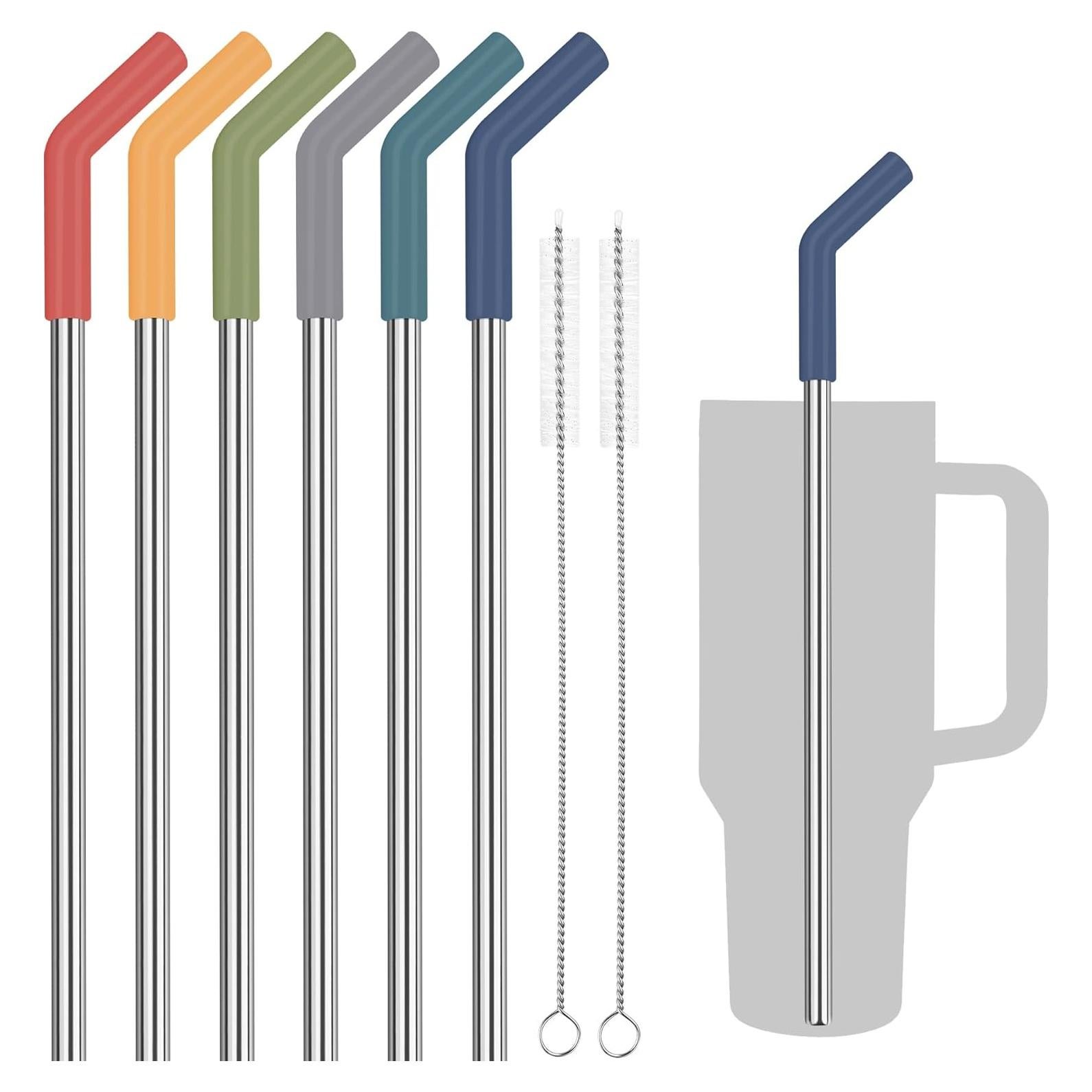 Pajitas Reutilizables Tomorotec 6PCS Acero Inoxidable 33cm