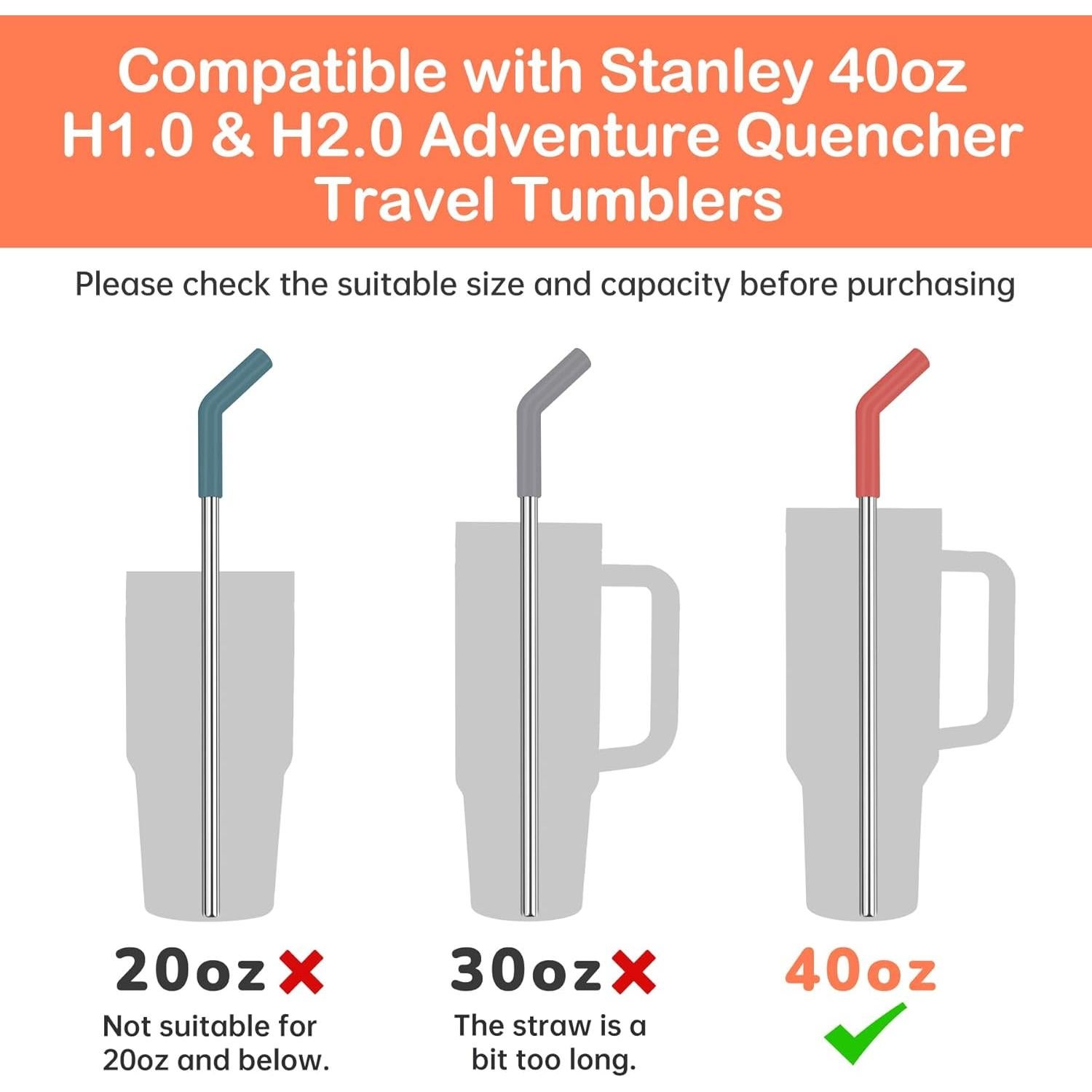 Pajitas Reutilizables Tomorotec 6PCS Acero Inoxidable 33cm