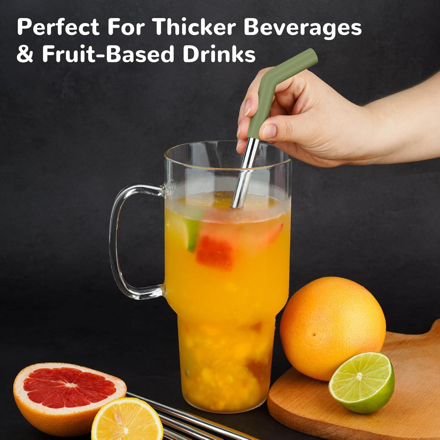 Pajitas Reutilizables Tomorotec 6PCS Acero Inoxidable 33cm