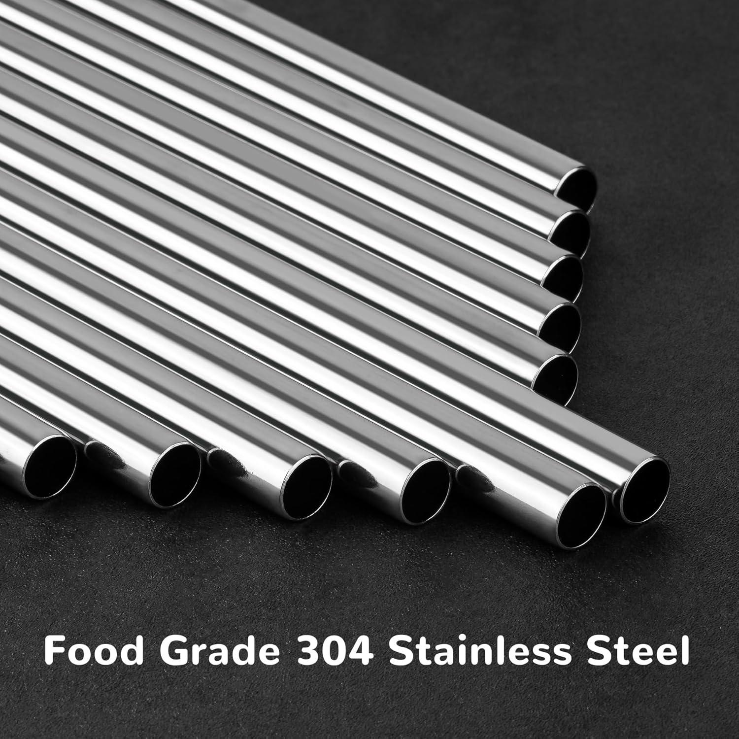 Pajitas Reutilizables Tomorotec 6PCS Acero Inoxidable 33cm