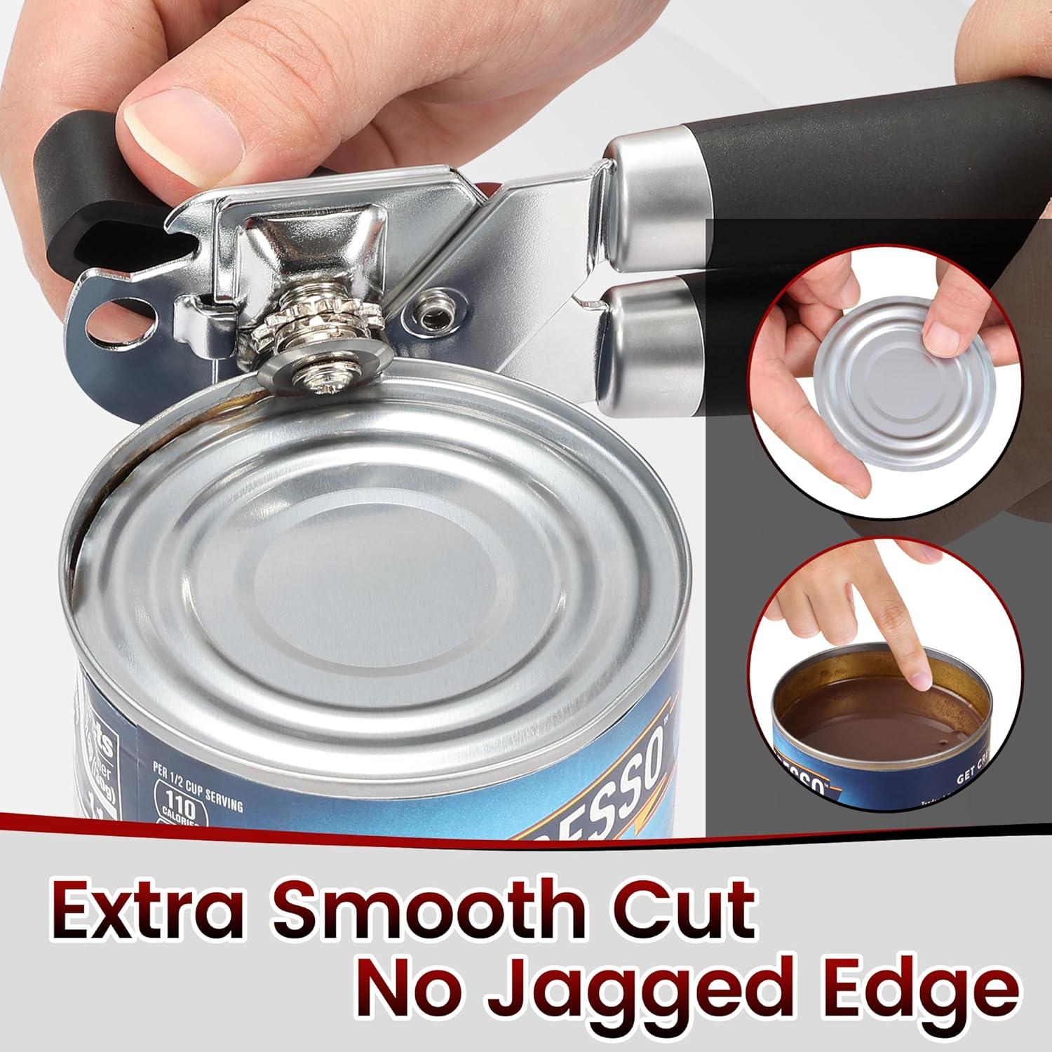 Abrelatas Manual Vayvnt de Acero Inoxidable con Imán y Mango de Goma