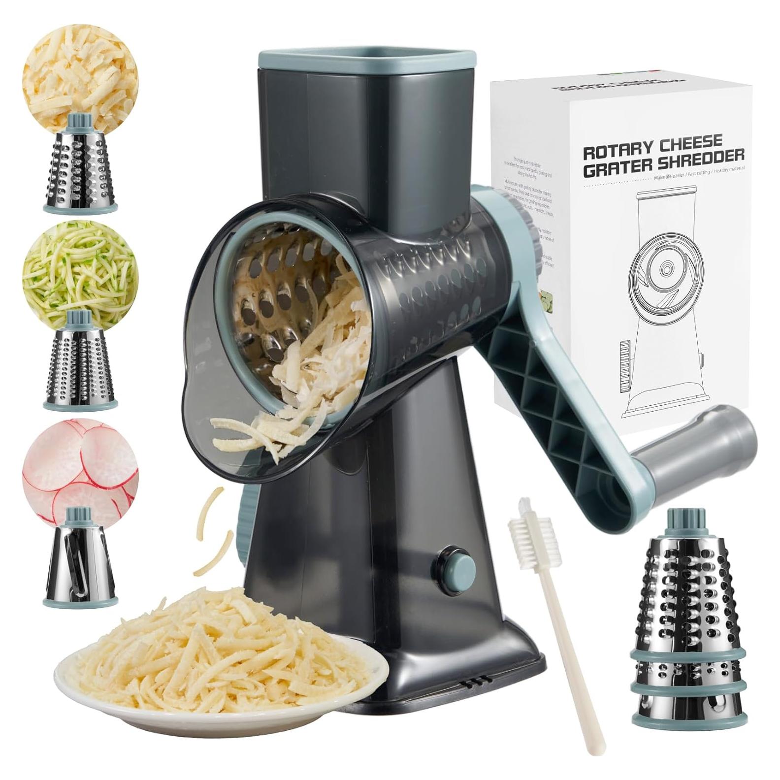 Rallador de Queso Rotatorio ALEXPHY con 3 Cuchillas y Base de Succión