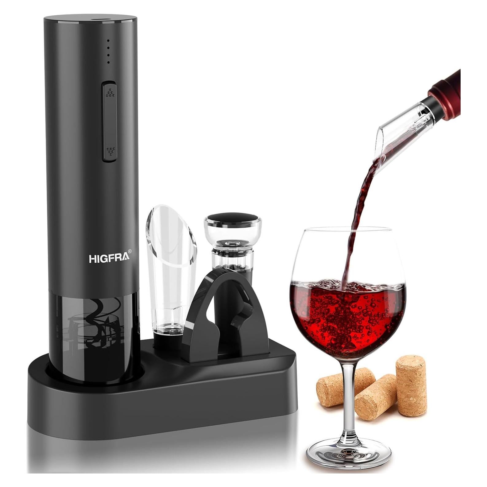 Juego de Abridor de Vino Eléctrico Higfra con Accesorios 4 en 1