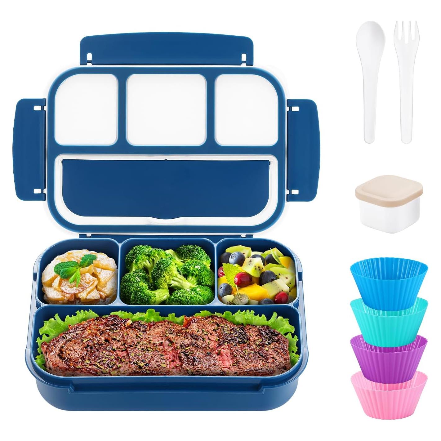 Caja Bento QQKO 1200ml 4 Compartimentos A Prueba de Fugas