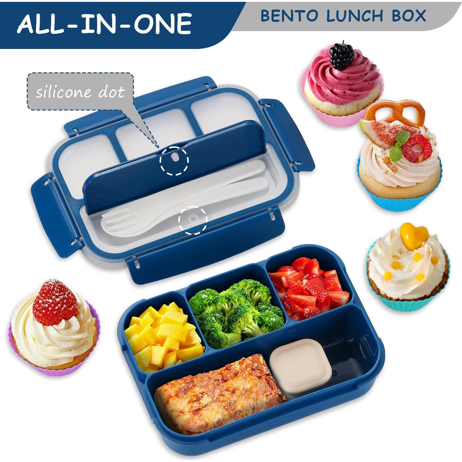 Caja Bento QQKO 1200ml 4 Compartimentos A Prueba de Fugas