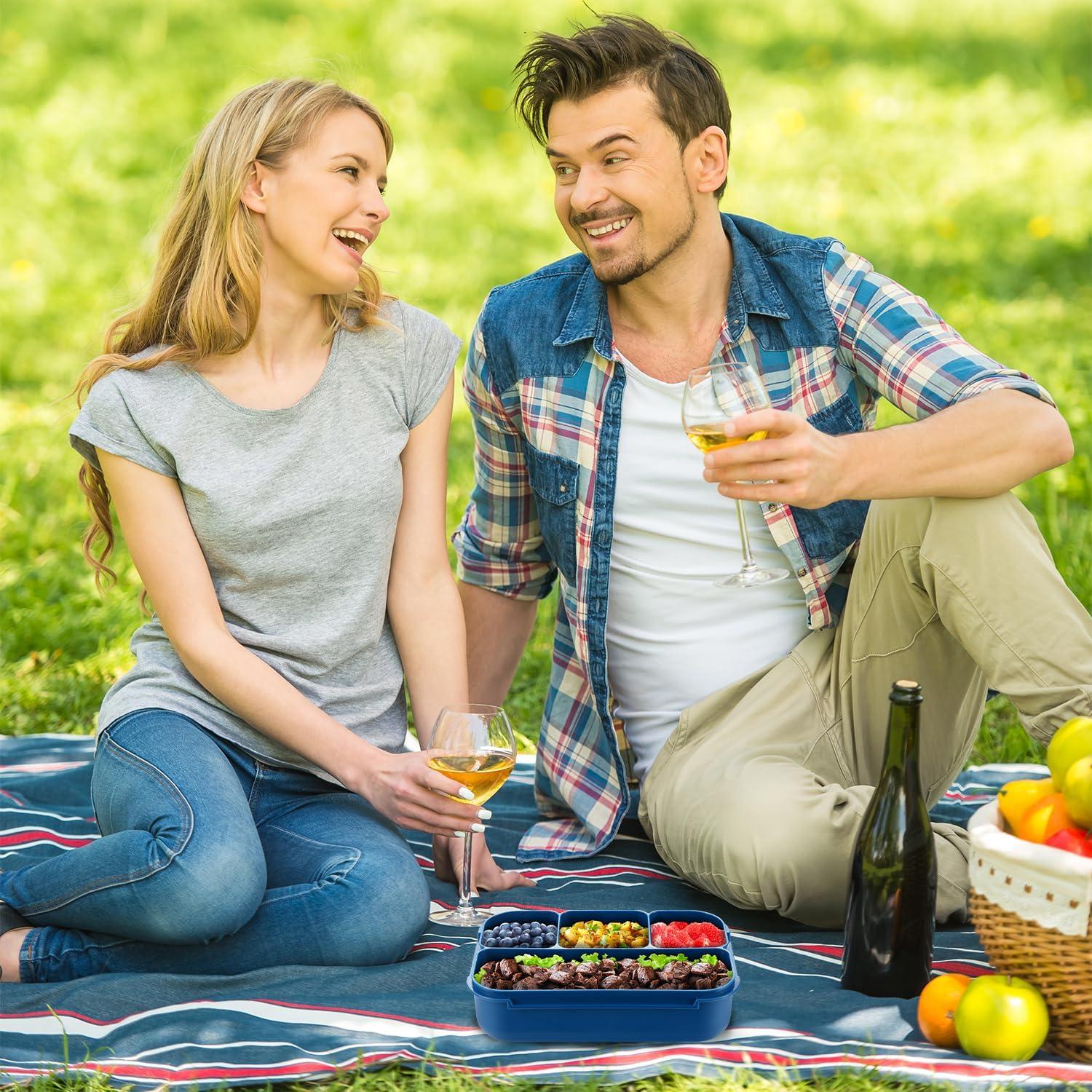 Caja Bento QQKO 1200ml 4 Compartimentos A Prueba de Fugas