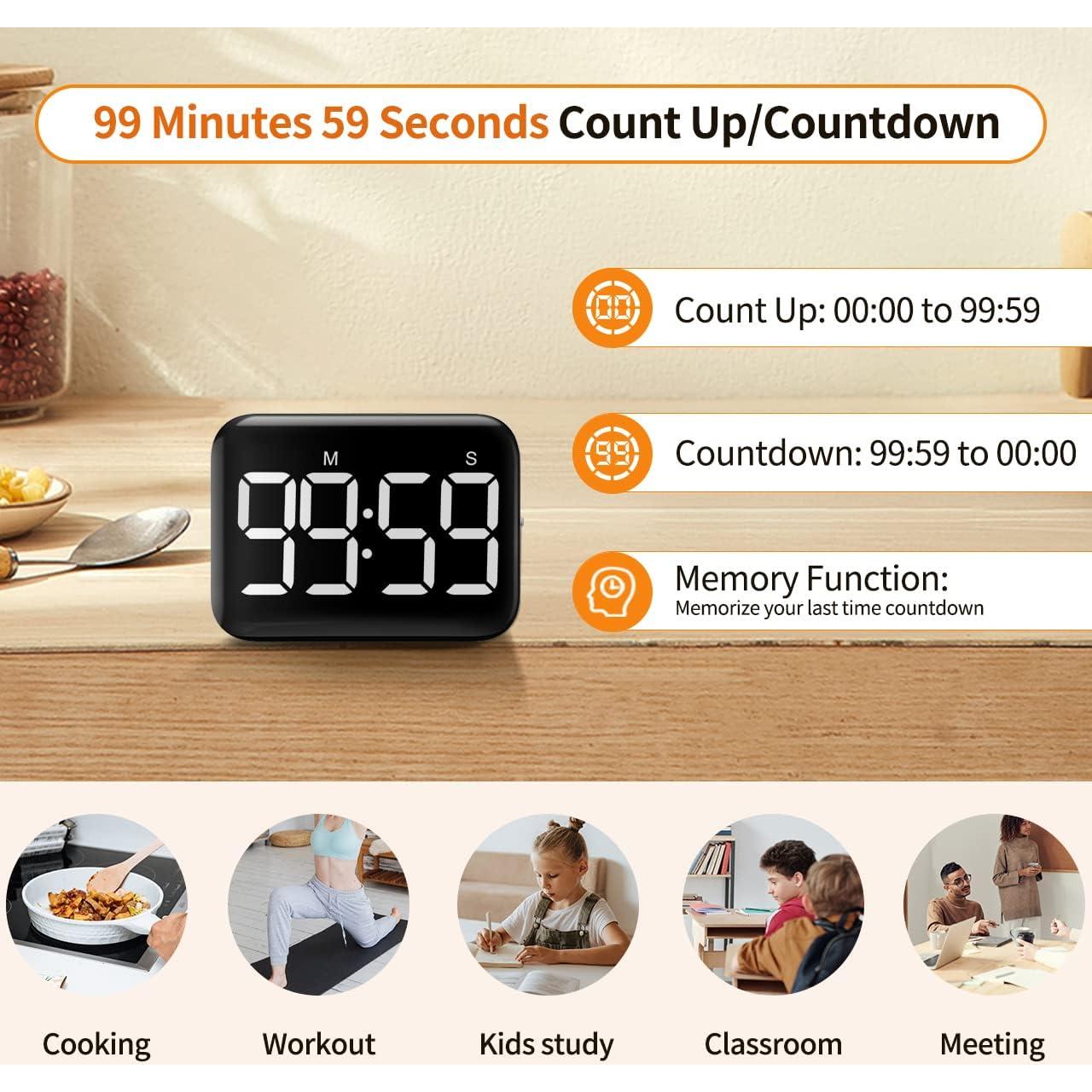 Temporizador Digital VOCOO Magnético para Cocina 99 Minutos