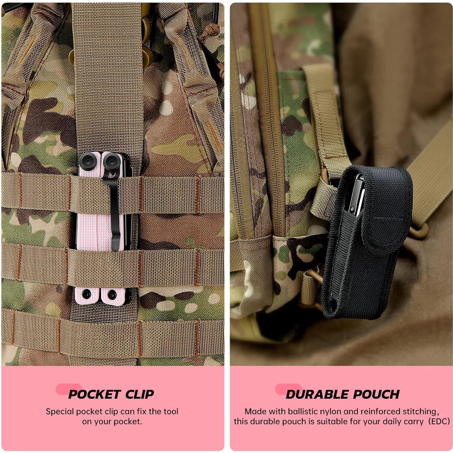 Cuchillo Multiherramienta SIUPRO SD-9 Rosa Plegable 14 Funciones