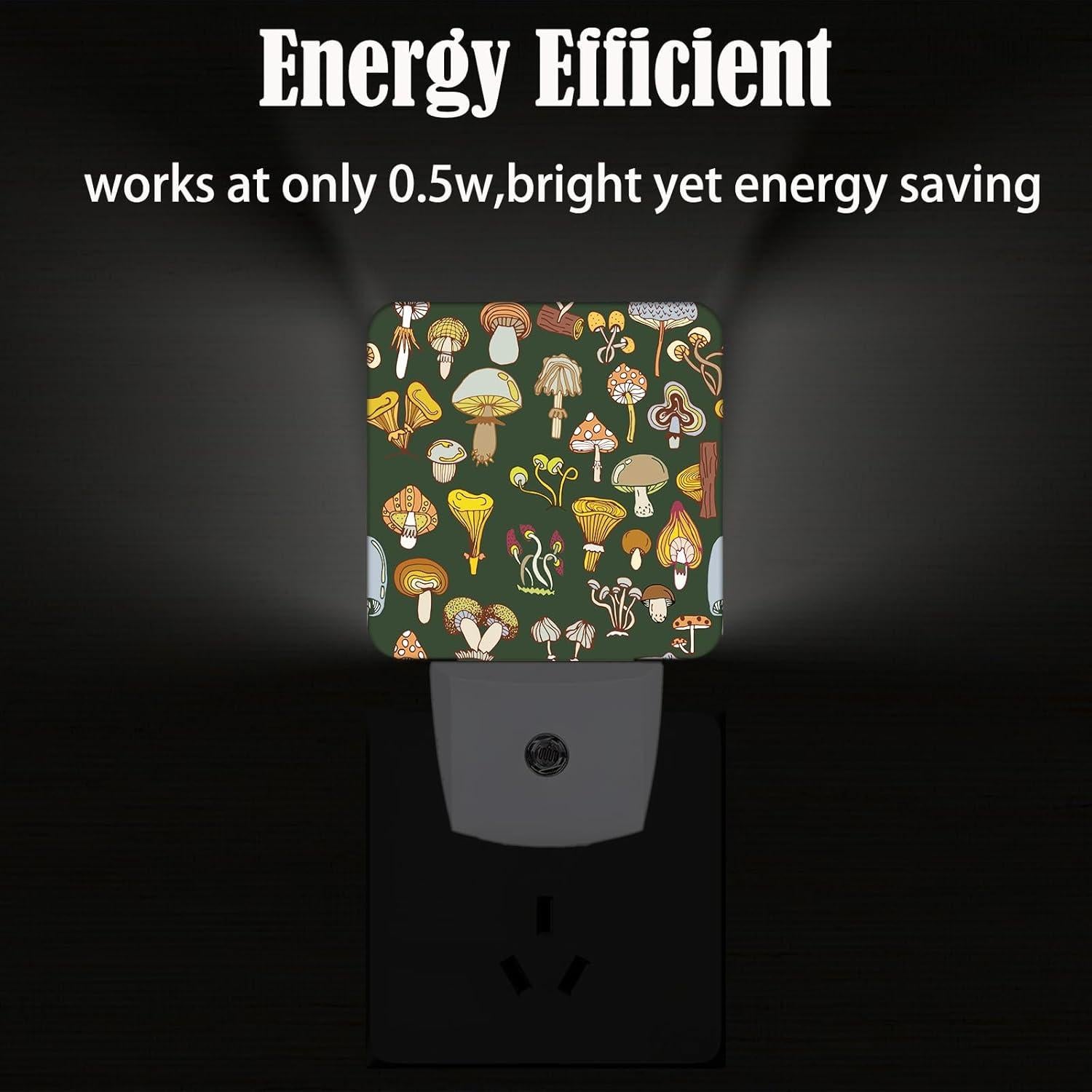 Luz Nocturna Enchufable FSHVQKD Hongos 11.5x7.5x5 cm Cálida