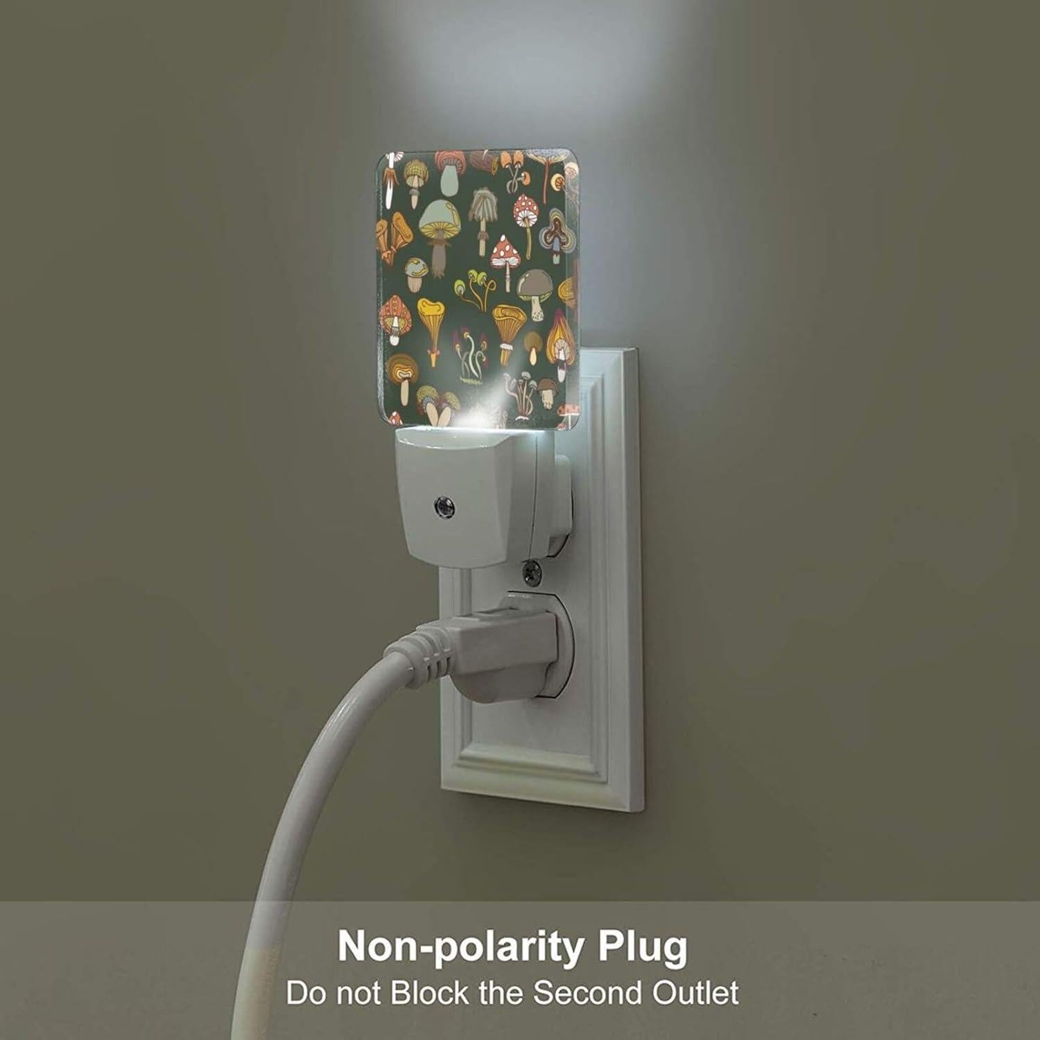 Luz Nocturna Enchufable FSHVQKD Hongos 11.5x7.5x5 cm Cálida