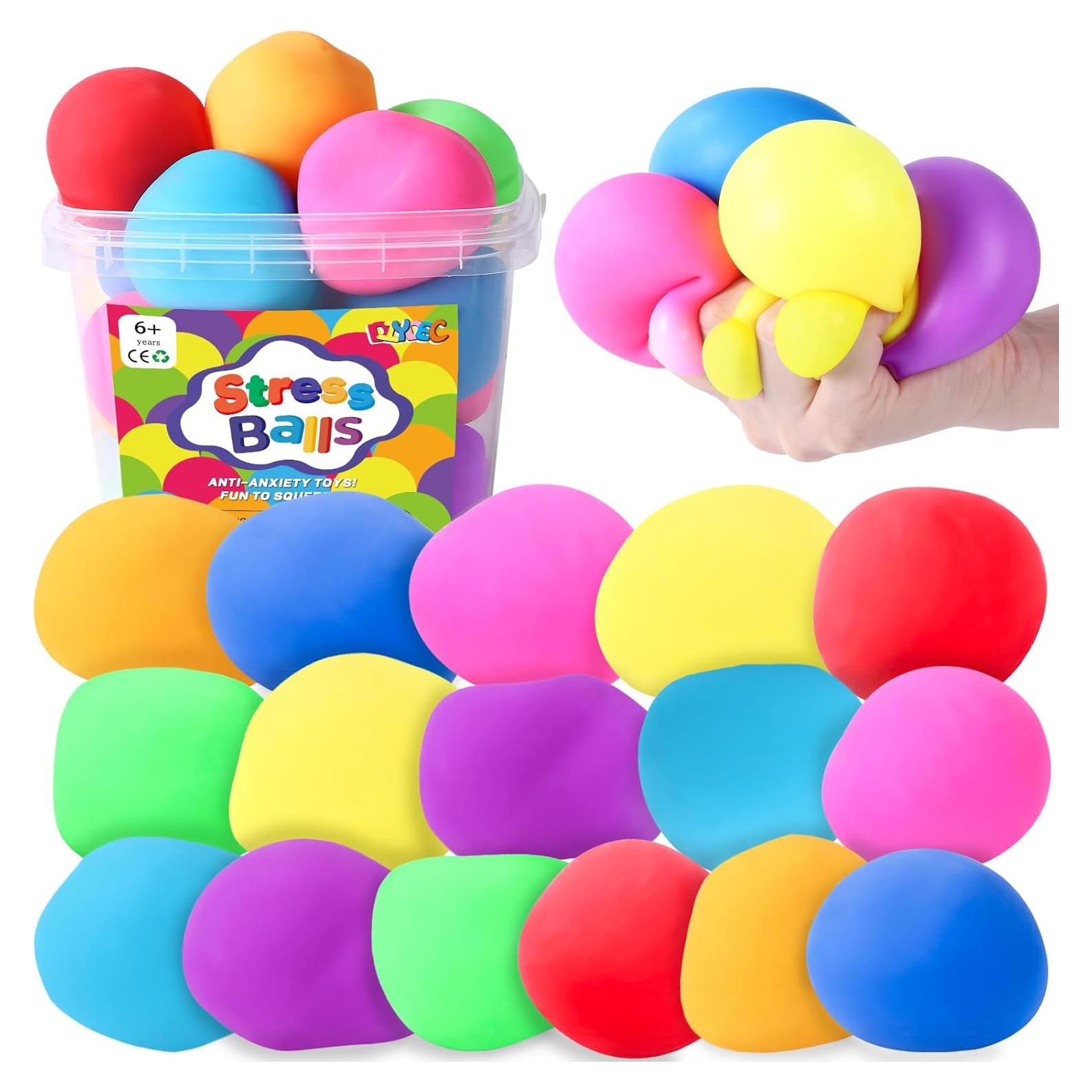16 Pelotas Antiestrés DIYDEC 6 cm para Alivio de Ansiedad