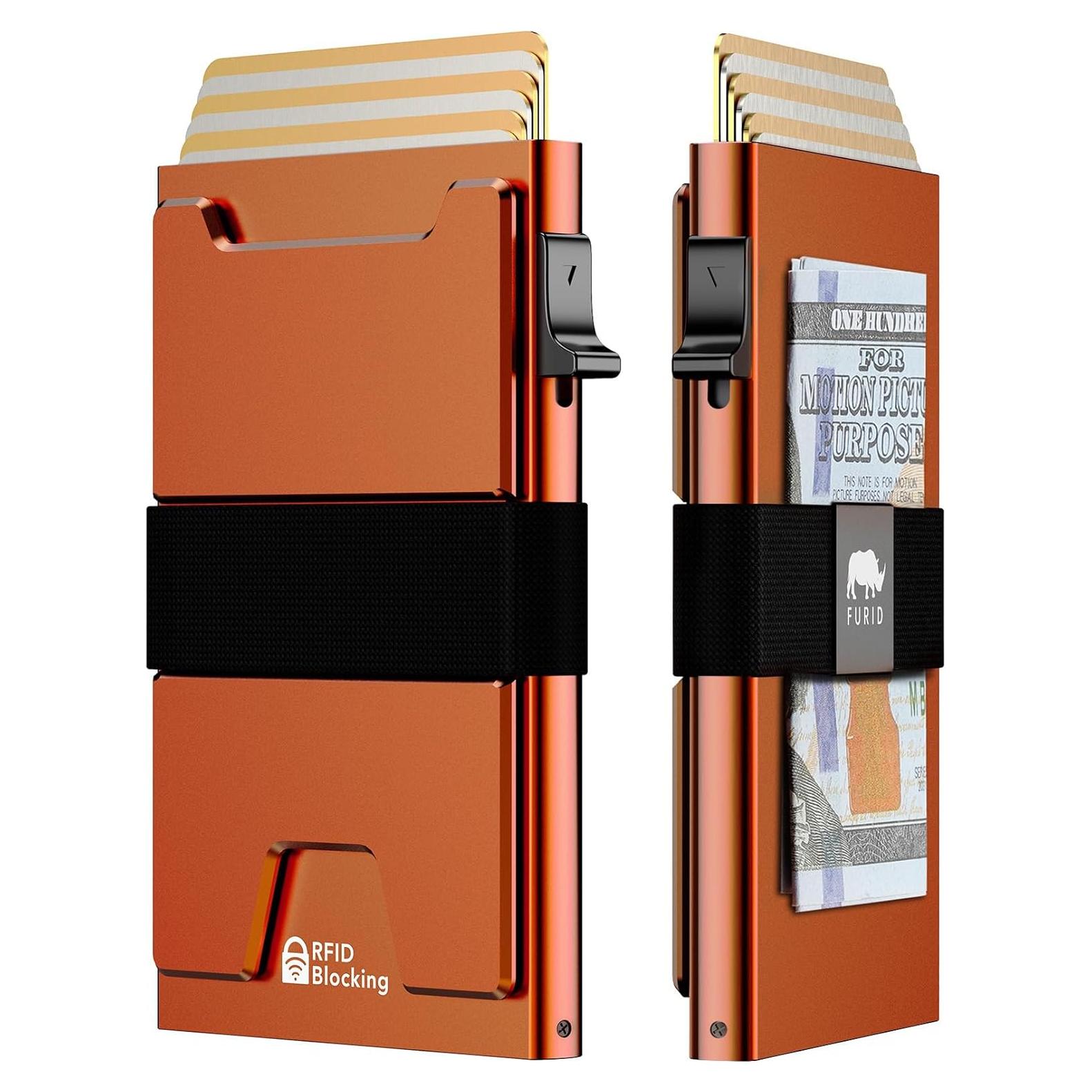 Billetera Inteligente Slim Furid para Hombres - Bloqueo RFID, 11 Tarjetas